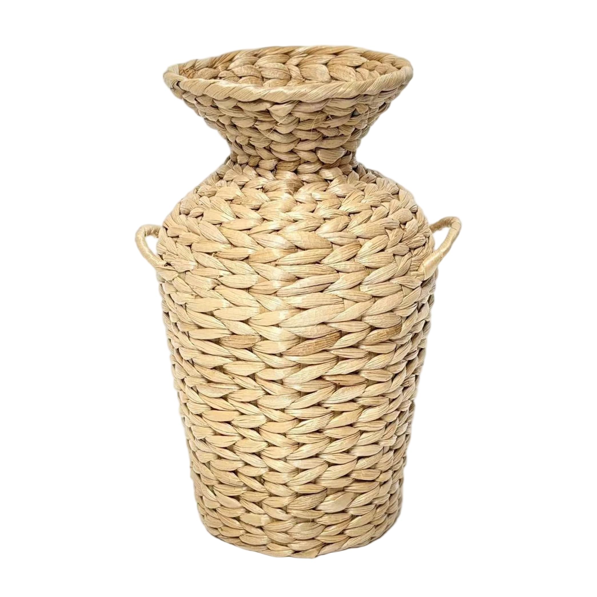 Bemonew Woven Vase Decorative Boho Vase Handcrafted Natural Straw Decor For Living Room Bedroom - 9.84 Inch