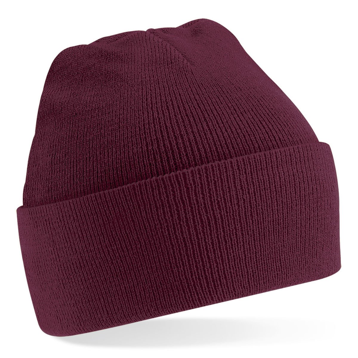 Beechfield Men's Burgundy Knitted Cap, Various Colours - Maroon, Maroon, One Size