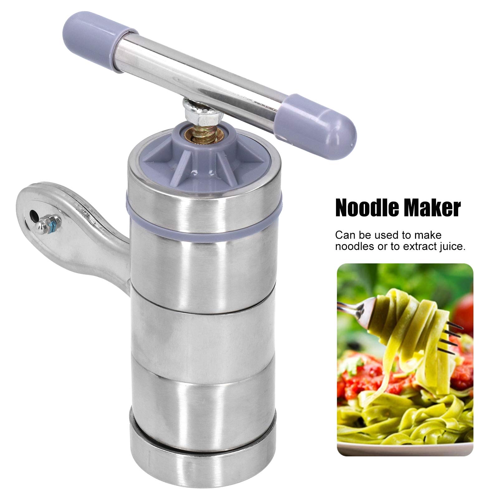 Noodle Making Machine | Stainless Steel Manual Noodle Maker | Hand Crank Pasta Press Machine with 5 Dough Press Kitchen Accessory for Homemade Noodles/Spaghetti/Fresh Dough