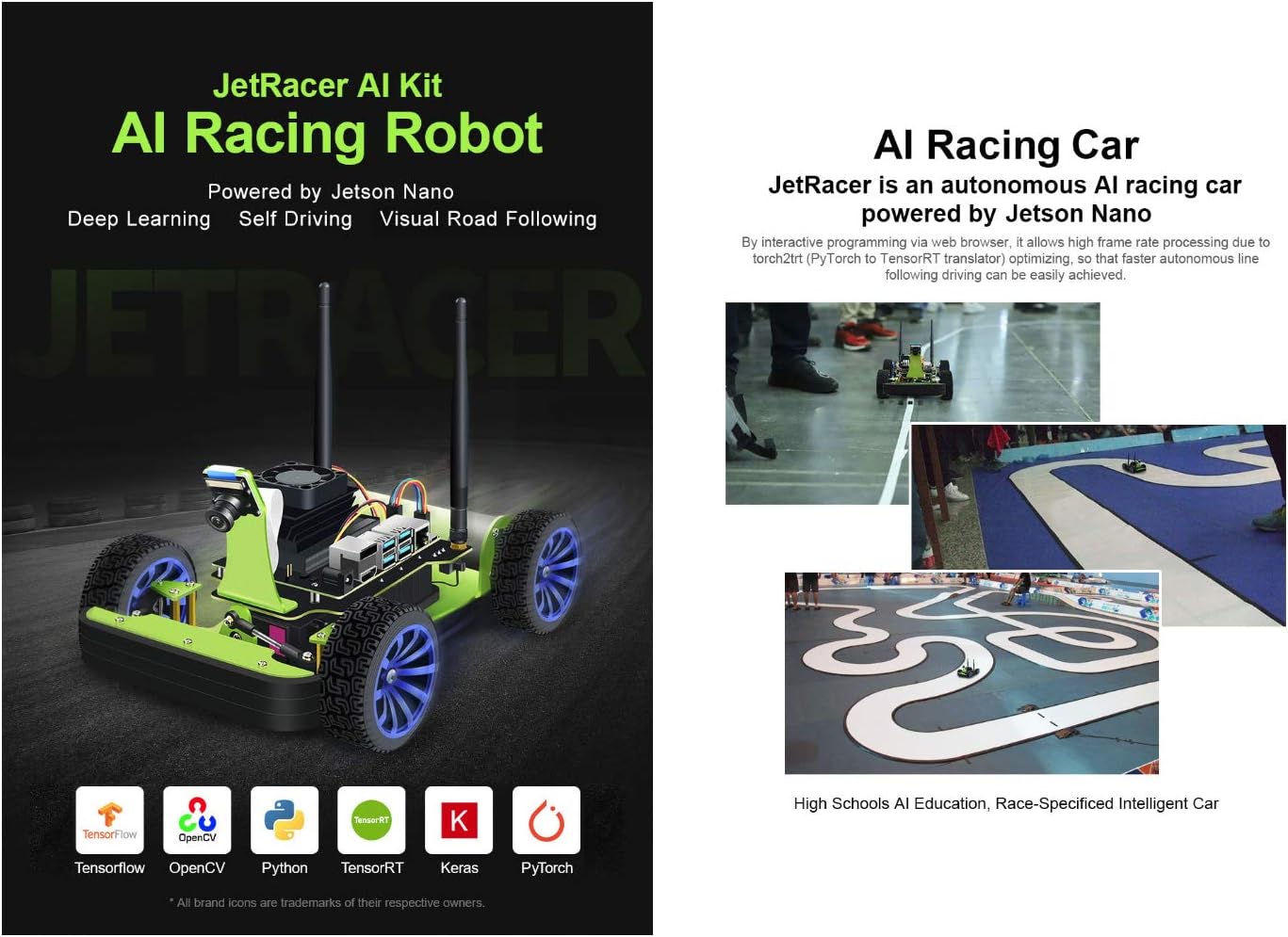 Waveshare JetRacer AI Racing Robot Powered by Jetson Nano Donkey Car (Accessory Only)(Doesn't Support Nano 2GB)