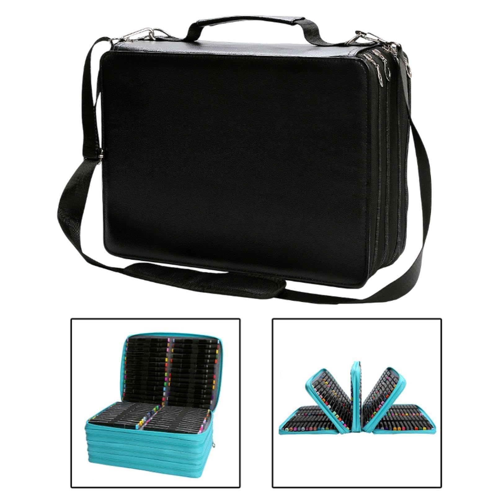 MagiDeal Étui à marqueurs, étui à Crayons, Organisateur de Crayons, Porte-marqueurs Professionnel, Organisateur de Rouge à lèvres pour Filles Peintre, Noir
