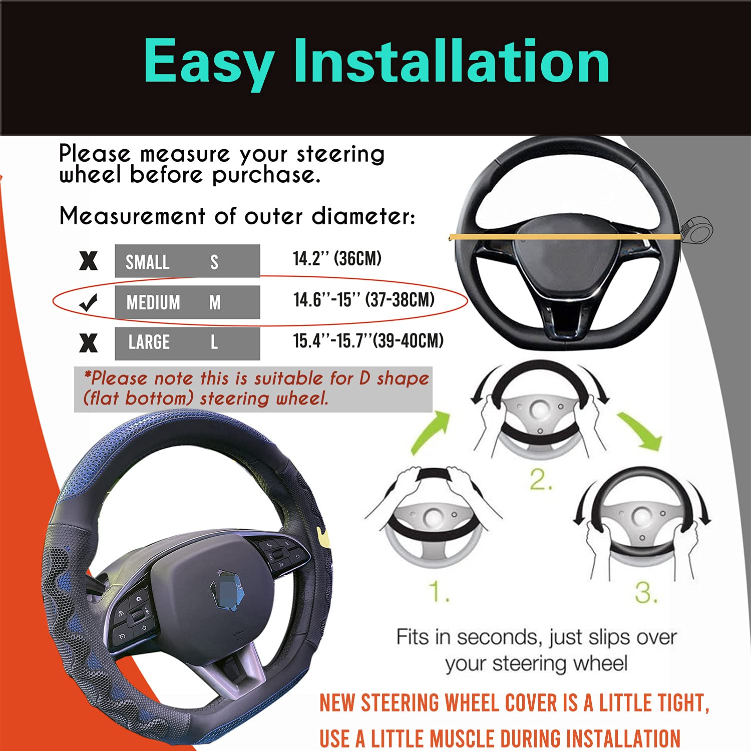 Trade Shop - Coprivolante Con Presa Comfort Per Volante Auto Nero In Gomma Diametro 38 Cm 85907517