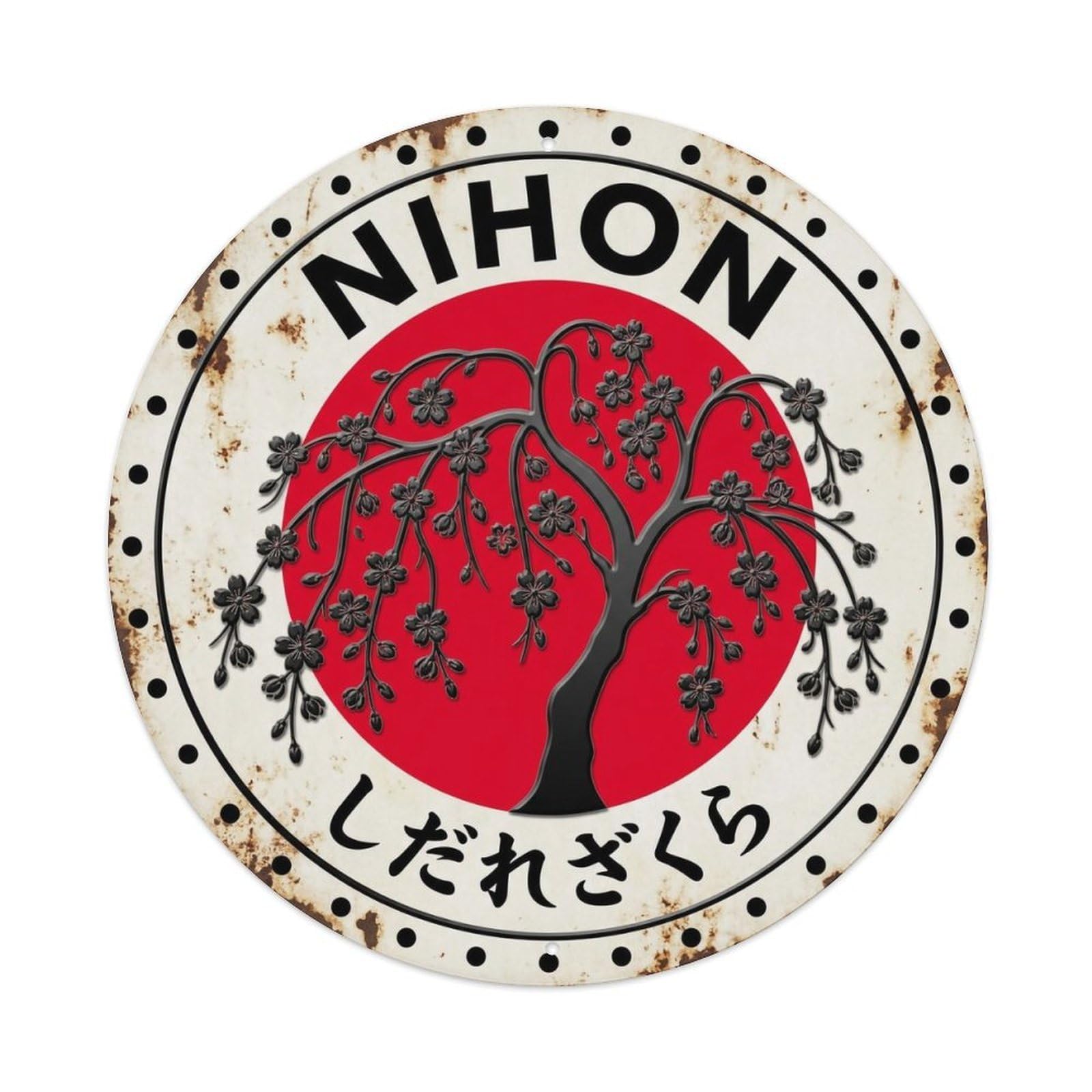 Weeping Cherry Nihon Spring Blossom Tree Rustic Metal Tin Sign