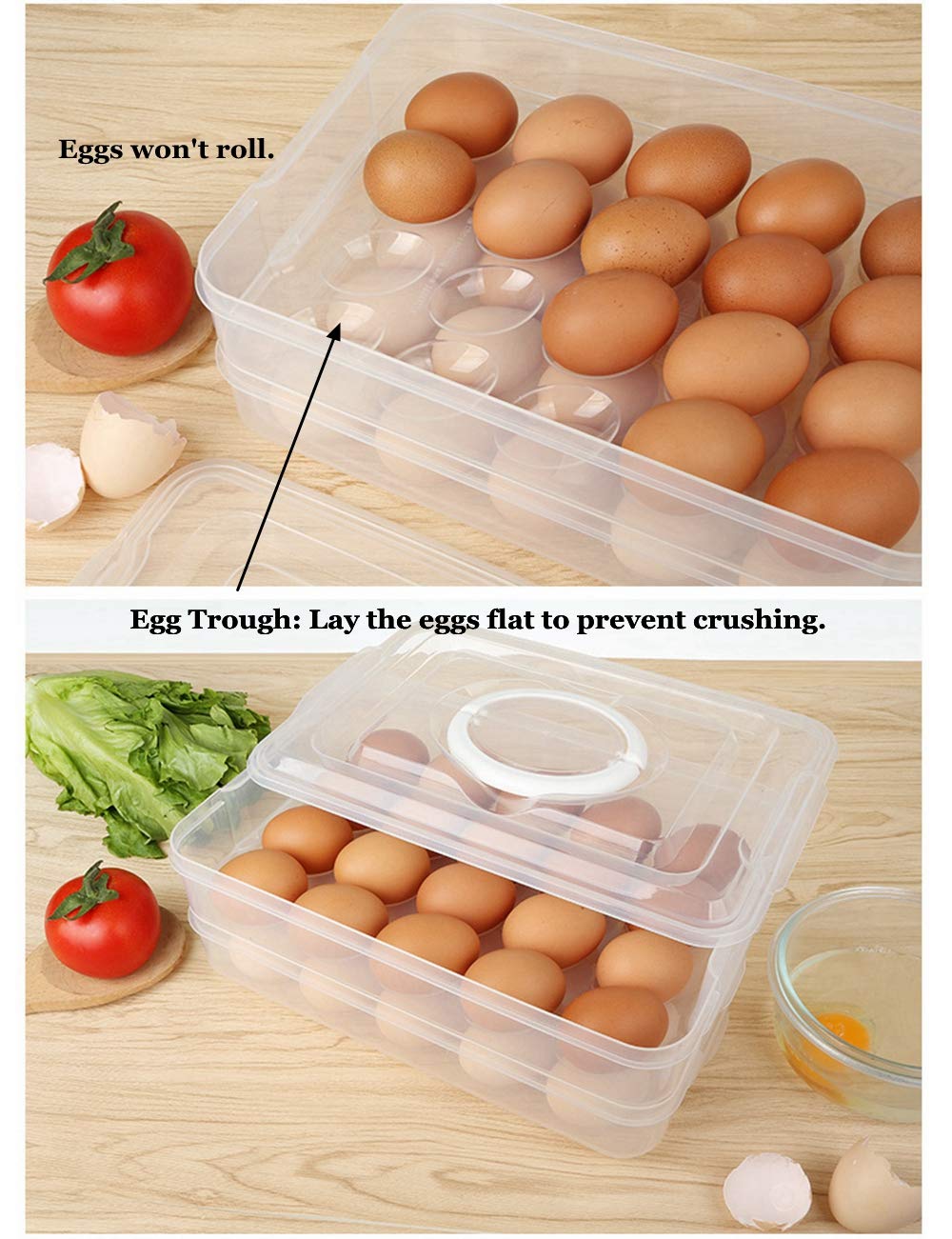 たまご　専用 Amazon.co.jp: TIAN CHEN デビルドエッグトレイ 蓋付き 2層 食品保存