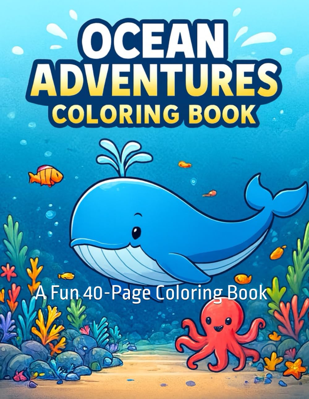 Ocean Adventures Coloring Book: A Fun 40-Page Activity Coloring Book for Kids