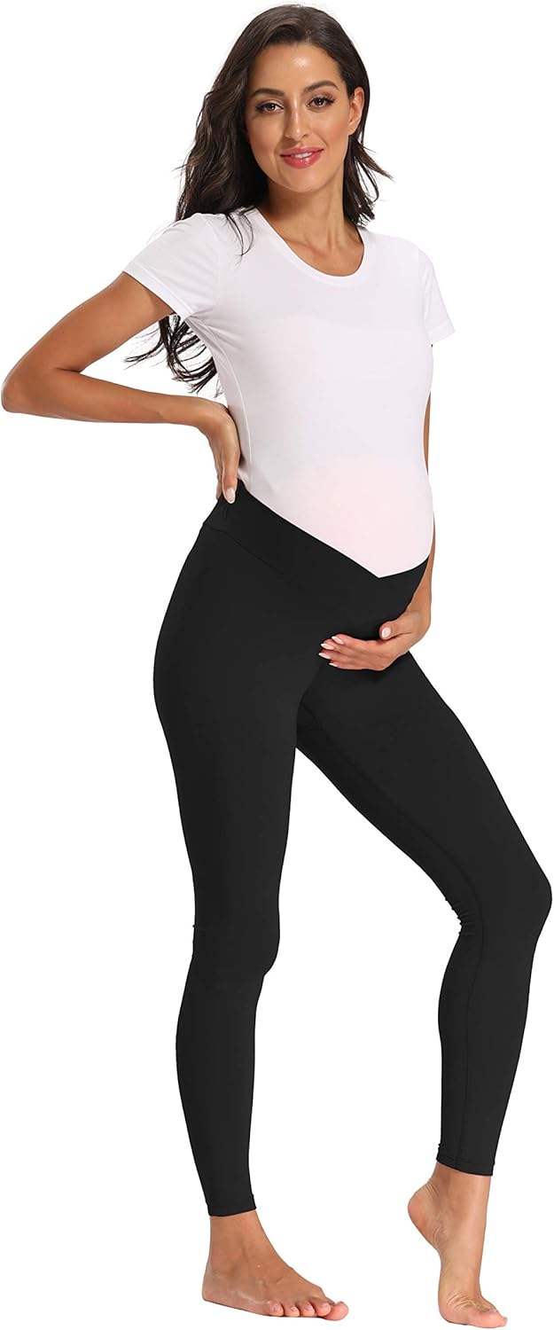 Foucome Women's Under The Belly Super Soft Support Maternity Leggings - Image 5