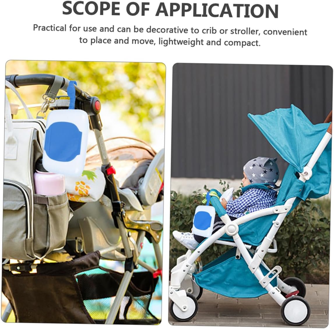 Portable Baby Wipes Dispenser Case 2-Pack Travel Wipe Holder for Diapers for Outdoor Use