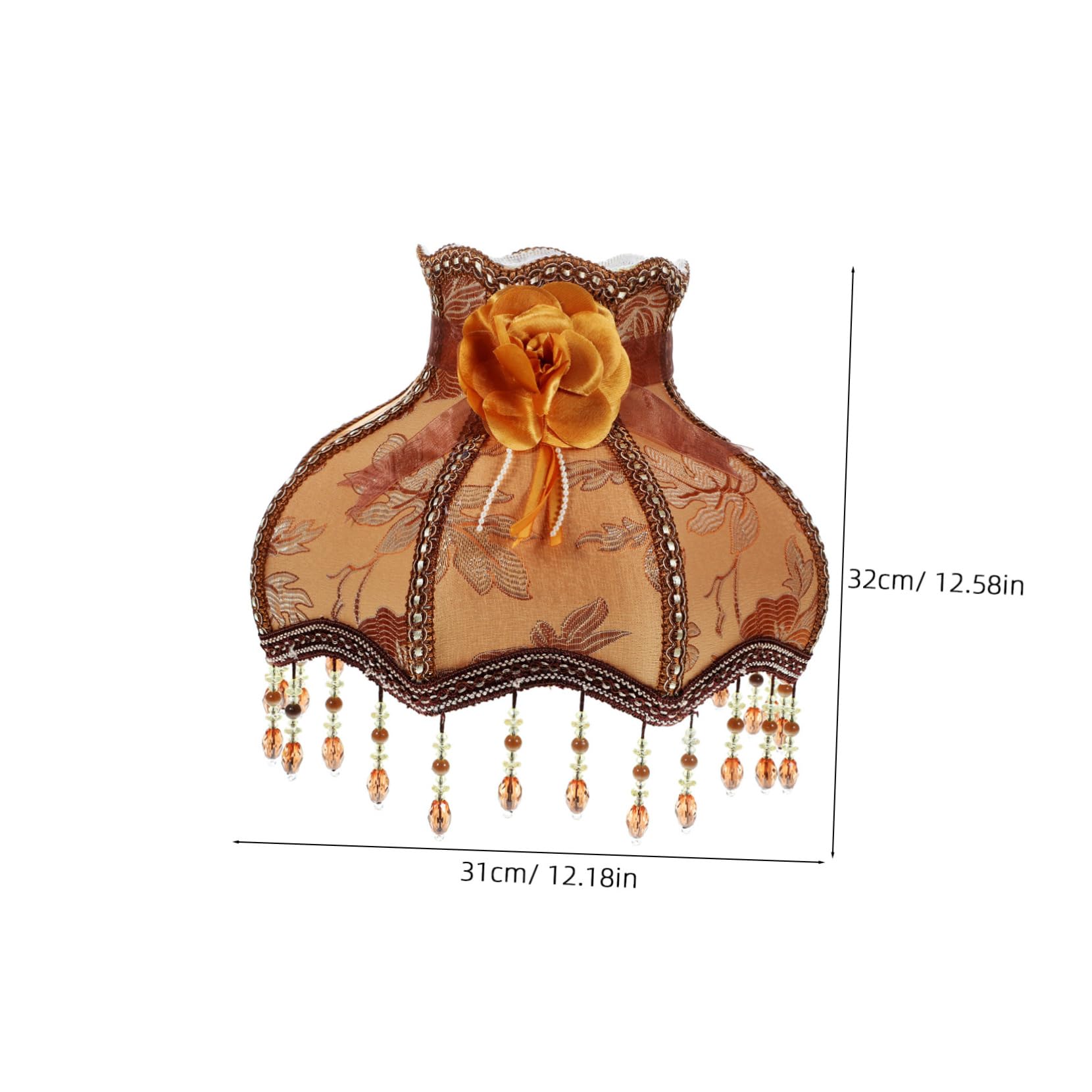 Abat-jour En Tissu Rétro Avec Pompons - Housse De Lampe Décorative 31x32 Cm - Pour Salon, Chambre - Lumière Douce Et Protection Des Yeux - 4