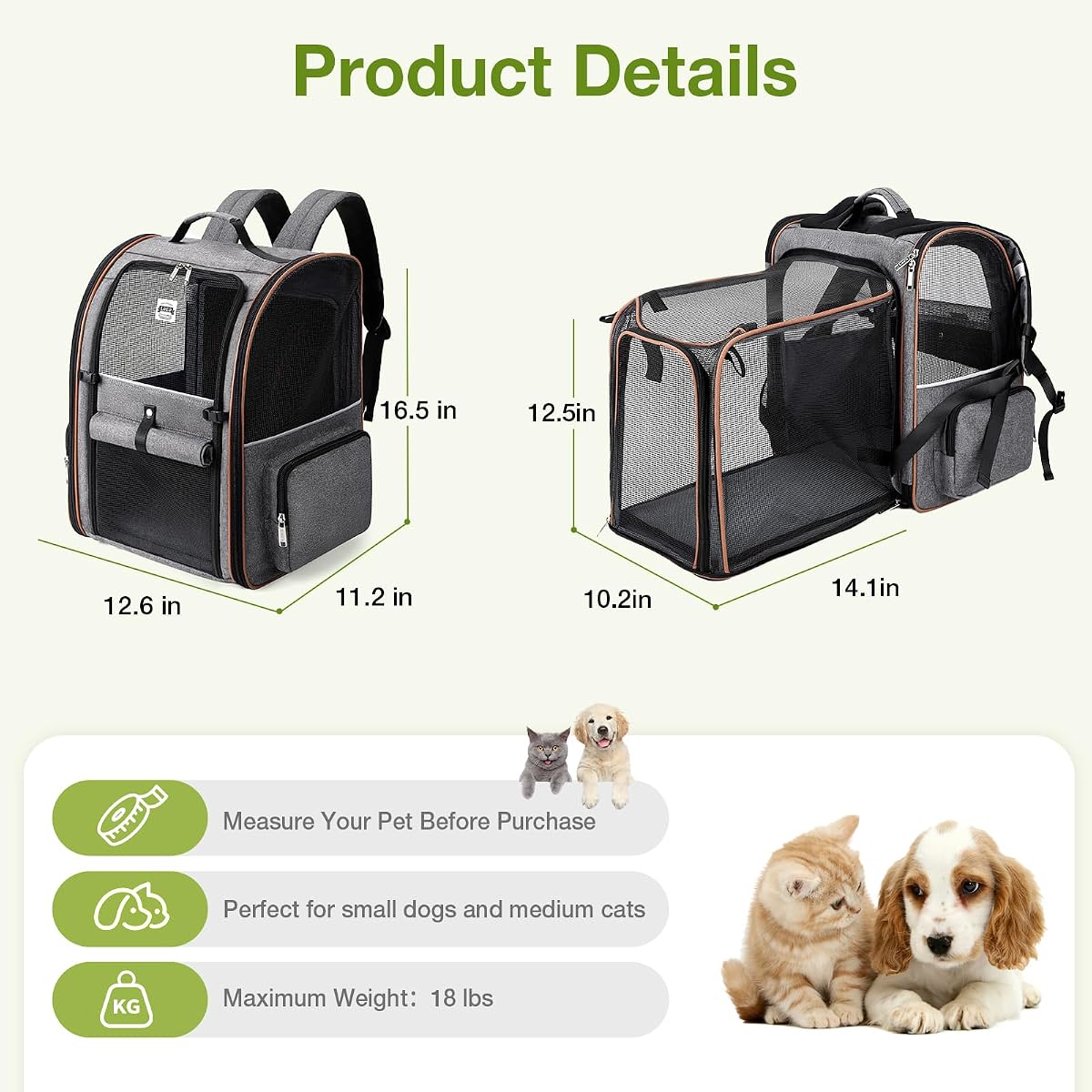 Pecute Pet Carrier Backpack view 2