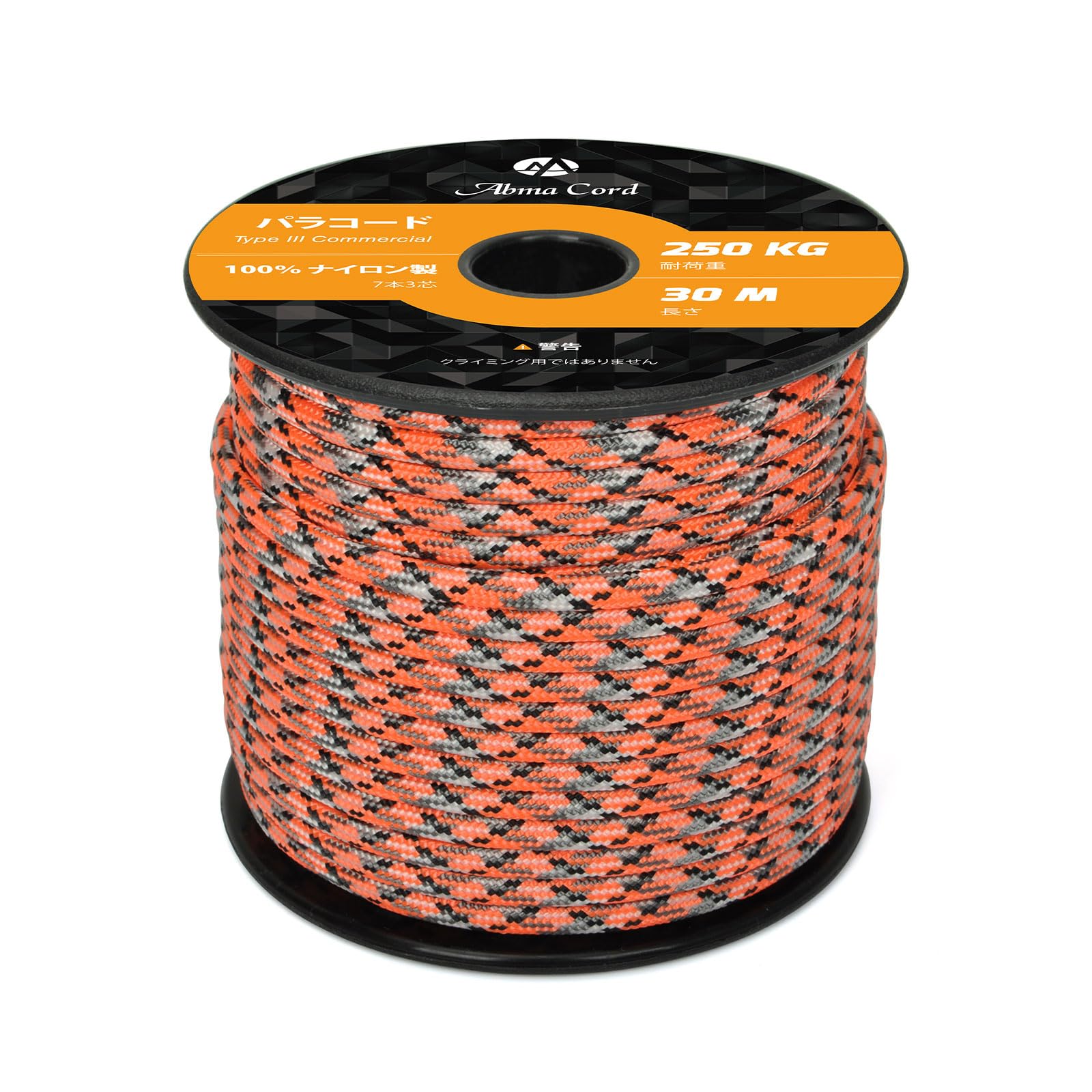 Abma Cord パラコード 4mm 7芯 耐荷重250kg 100%ナイロン 30M - 腐食
