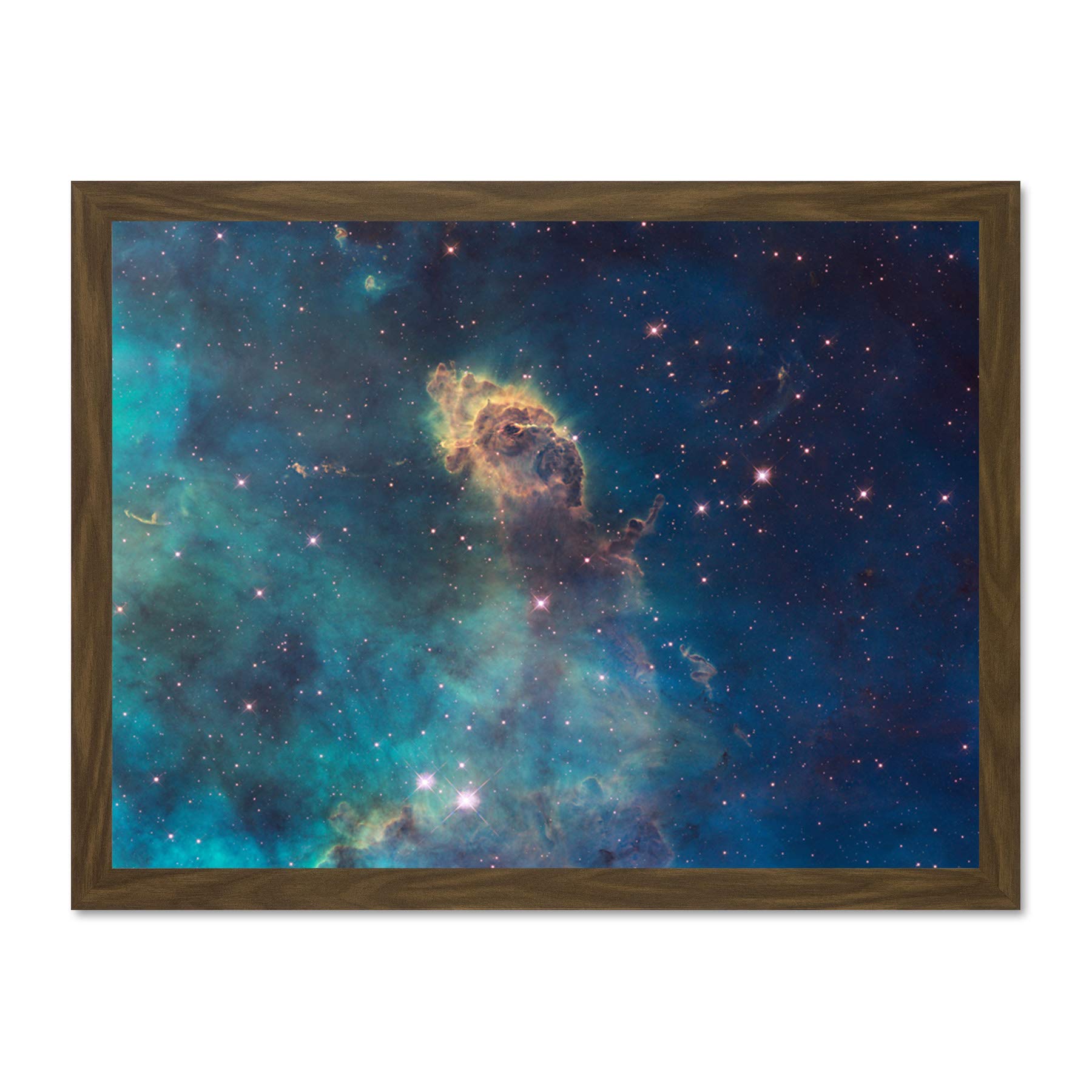 Wee Blue Coo Hubble Space Telescope Jet In Carina Wfc3 Uvis Art Large Framed Art Print Poster Wall Decor 18x24 inch