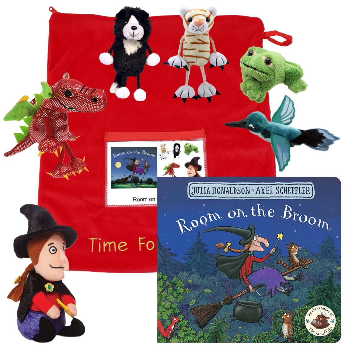 Room on the Broom by Julia Donaldson - Book and Puppet/Soft Toy set (Book Set including Official Witch Soft Toy) - Image 2