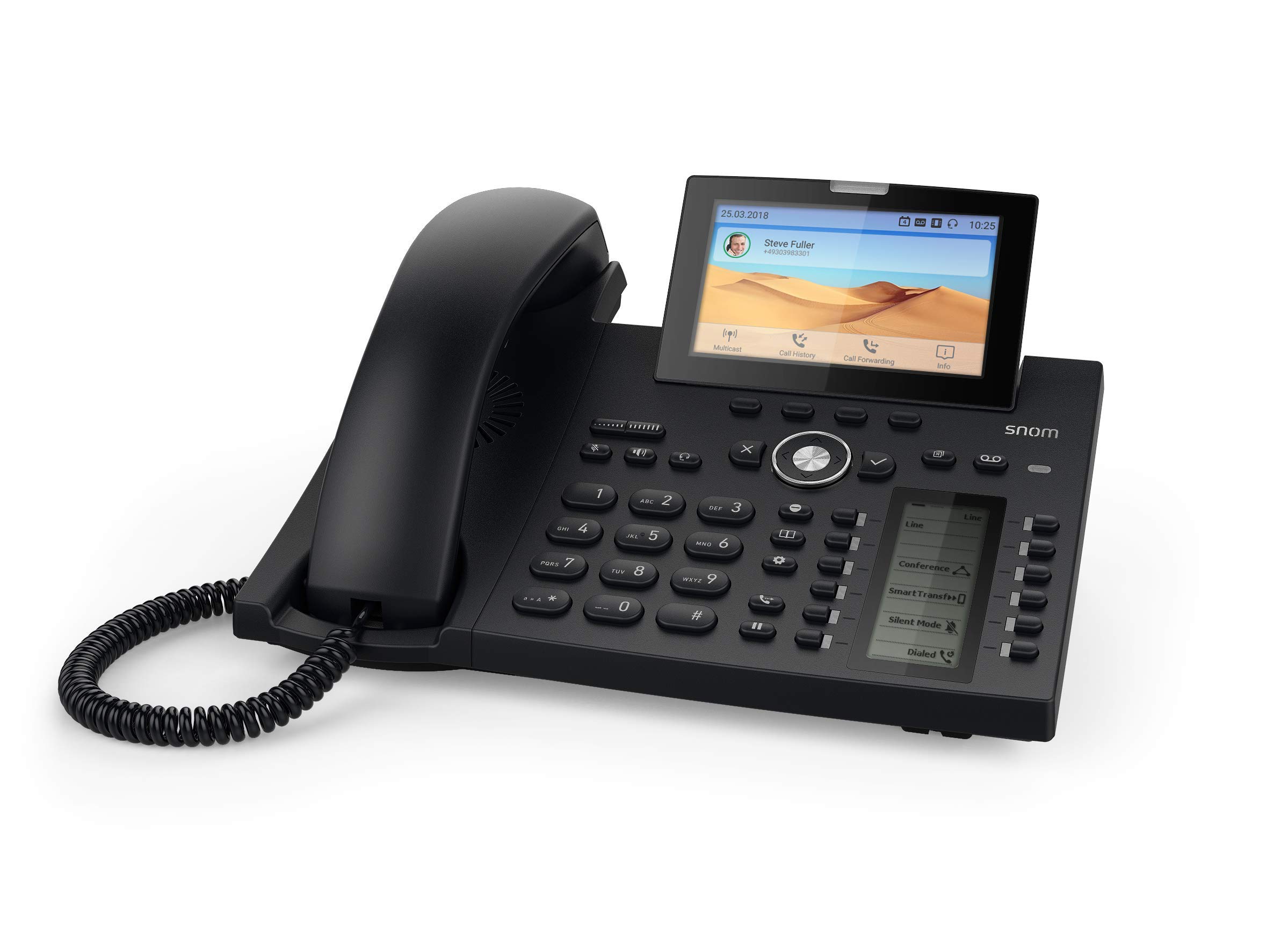 Snom D385N IP Telefono da Tavolo SIP per Casa e Ufficio - Telefoni Ricondizionati, Telefono Fisso Casa, Centralino Telefonico con Display TFT 4,3", Tasti Programmabili, Cuffie, Segreteria Telefonica