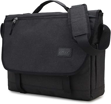 Amazon.com: RAVUO - Bolsa de mensajero para hombre, resistente al agua,  ligera, 15,6 pulgadas, bolsa de hombro, negro, talla única : Electrónica