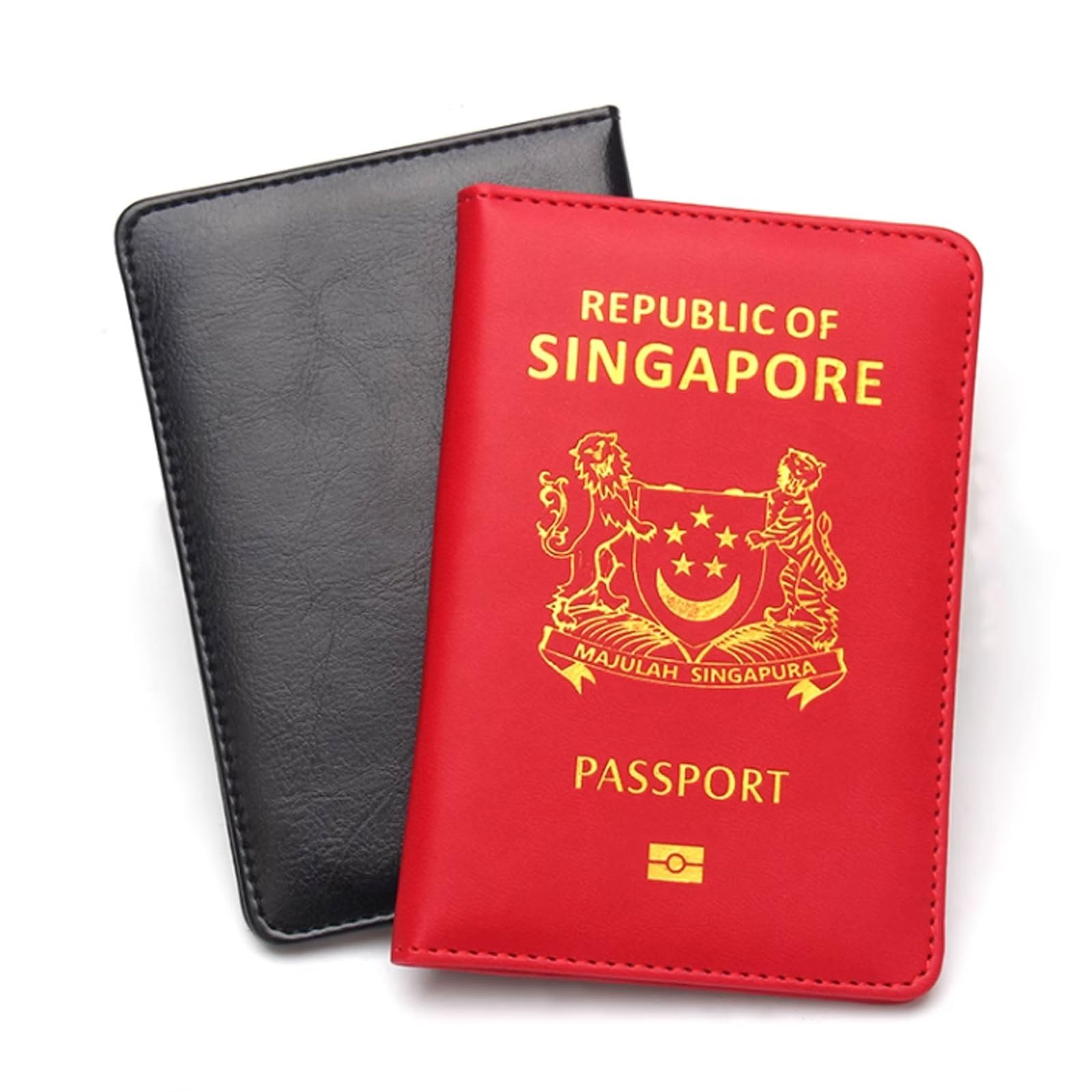 Singapore Custodia protettiva per passaporto, unisex, design compatto, nero, One Size, Stile unico