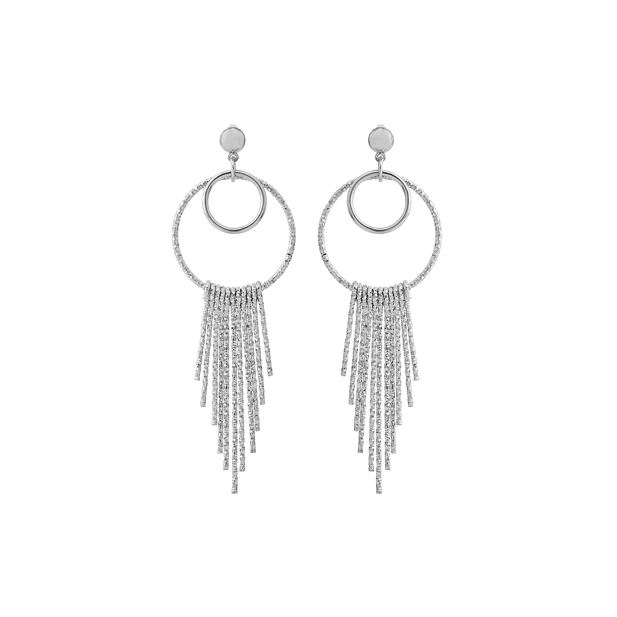 GioiabazaarContemporary Silver Colored Alloy Hoop Dangle Earring for Women