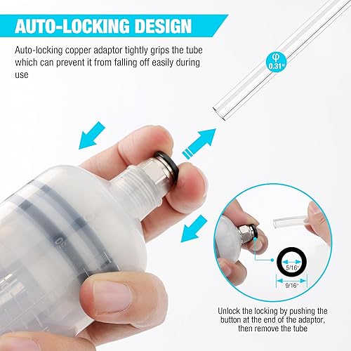 Miniatura 5 de DURATECH Extractor de Fluido de 500CC, Extractor de Aceite con Manguera Larga y Tubos de Extensión, Extractor de Líquido de Frenos, Bomba de Fluido