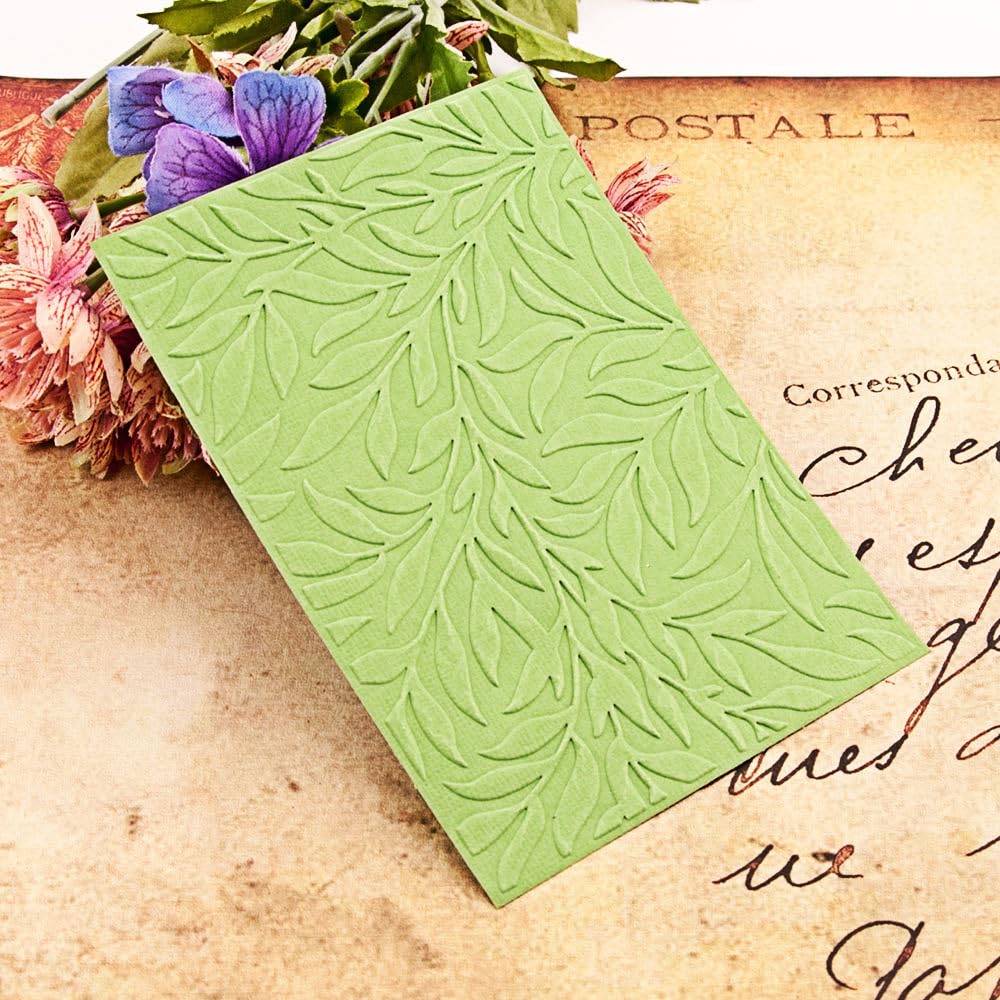Branches Leaves Plastic Embossing Folders,DIY Scrapbooking Artist Embossing Machine Template Paper Card Embossing Stencil for Card Making Photo Album Craft Decoration 10.5x14.8cm
