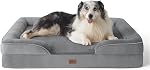 Bedsure Lit de chien orthopédique De taille moyenne Chiens - Lit de chat pour chien moyen lavable, Canapé confort avec housse lavable amovible, Lit pour chien avec fond antidérapant, Gris, 28"