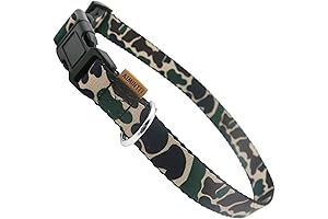 Cute Camouflage Pattern Small Dog Collar with Adjustable Fit and Quick Release Buckle