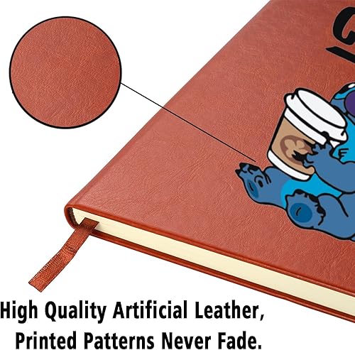 Miniatura 2 de Ohana Means Family - Cuaderno de cuero con puntada de café, solo una chica que ama la puntada, regalo para amantes de las películas (puntada de café)