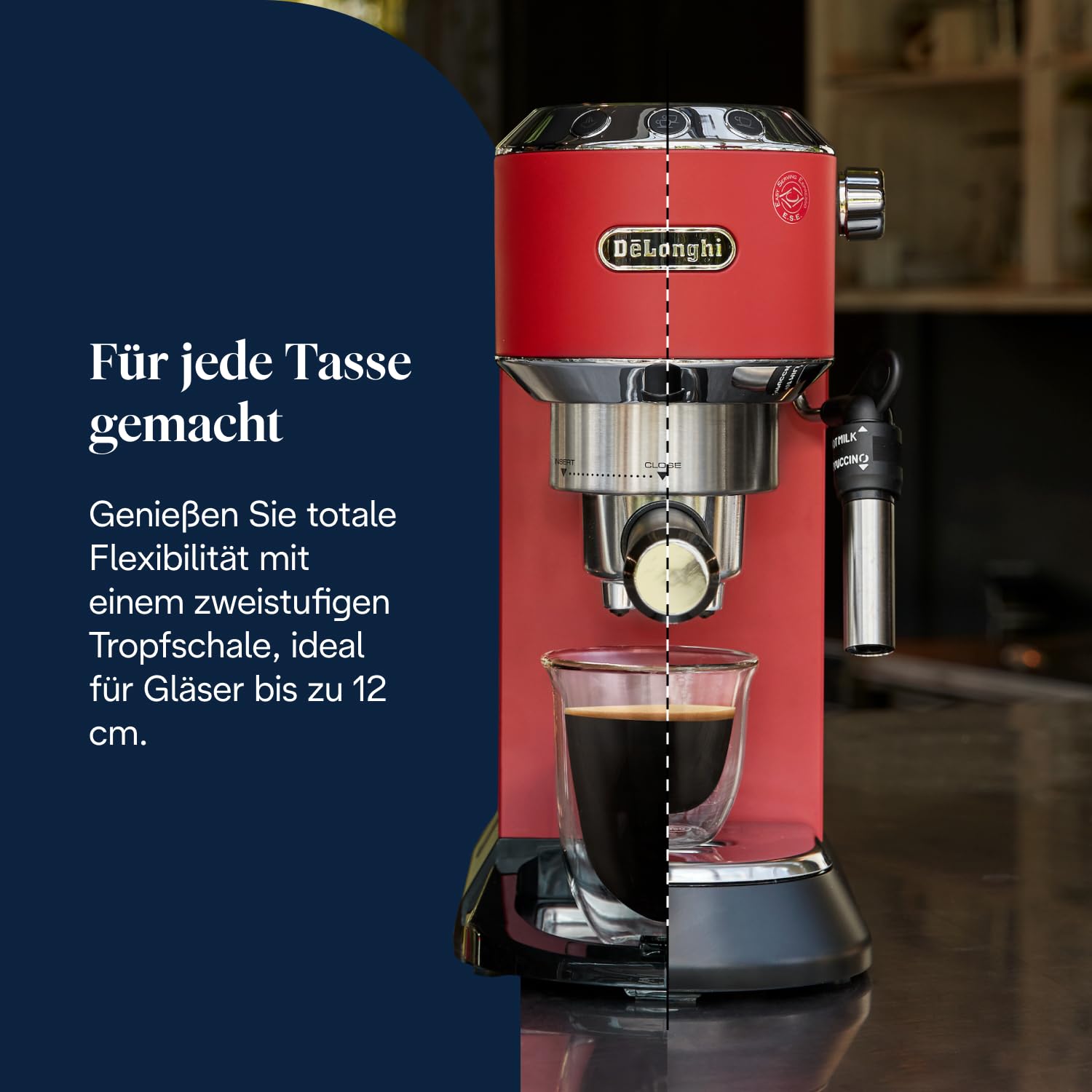 De'Longhi Dedica Style - Perfetto Kompakte Siebträgermaschine Espressomaschine mit Tasten – Bild 7