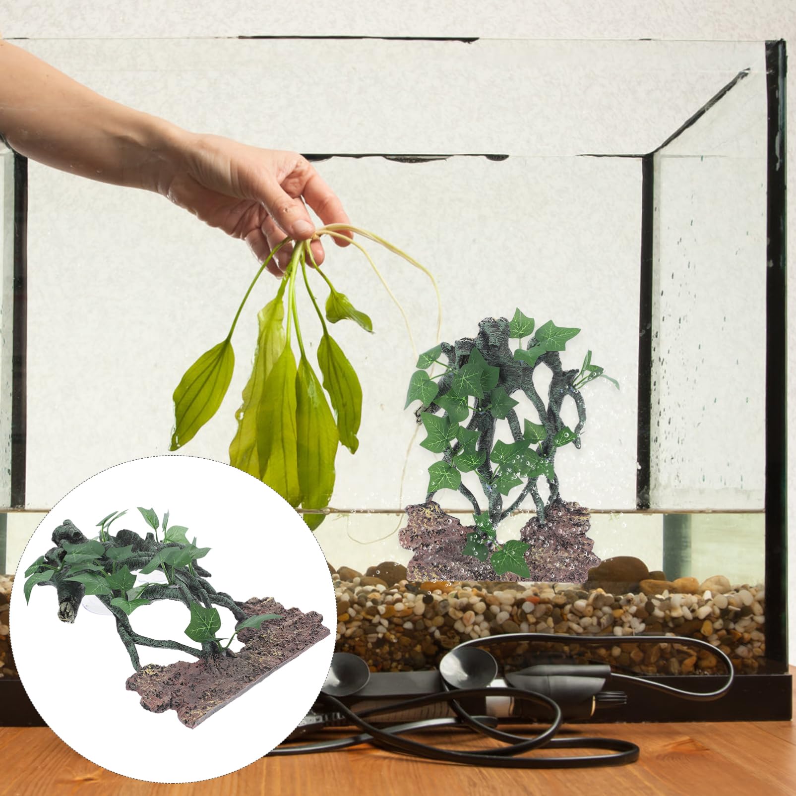 Decorazione Acquario Resina Ramo Artificiale Vividissimo Per Pesci e Terrari Design Realistico e Facile Manutenzione Per Ambienti Acquatici