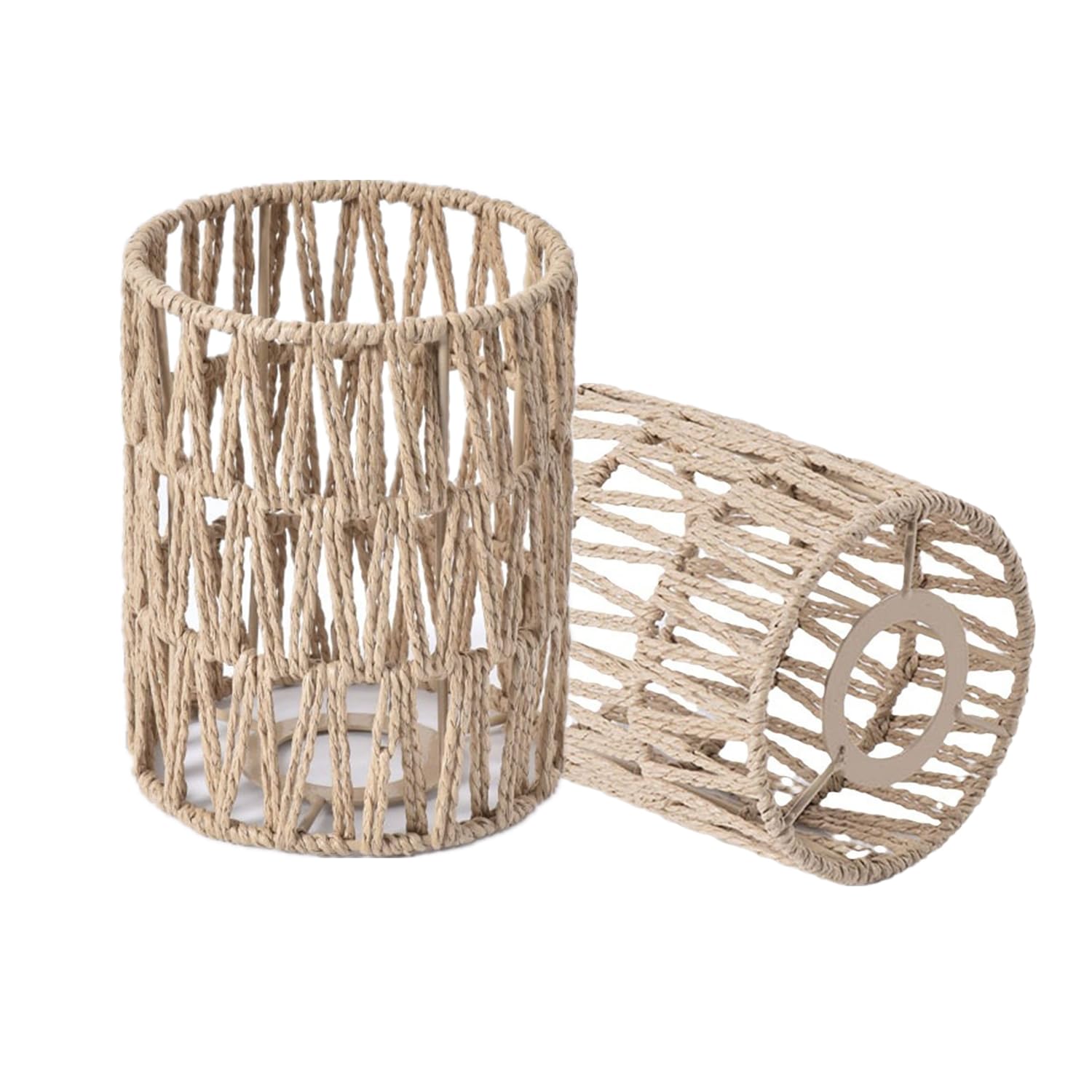 Paralume In Rattan Naturale Boho - Altezza 15 Cm, Diametro 12 Cm, Per Lampade A Sospensione E Da Tavolo Paralume In Rattan Naturale Boho - Altezza 15 Cm, Diametro 12 Cm, Per Lampade A Sospensione E Da Tavolo