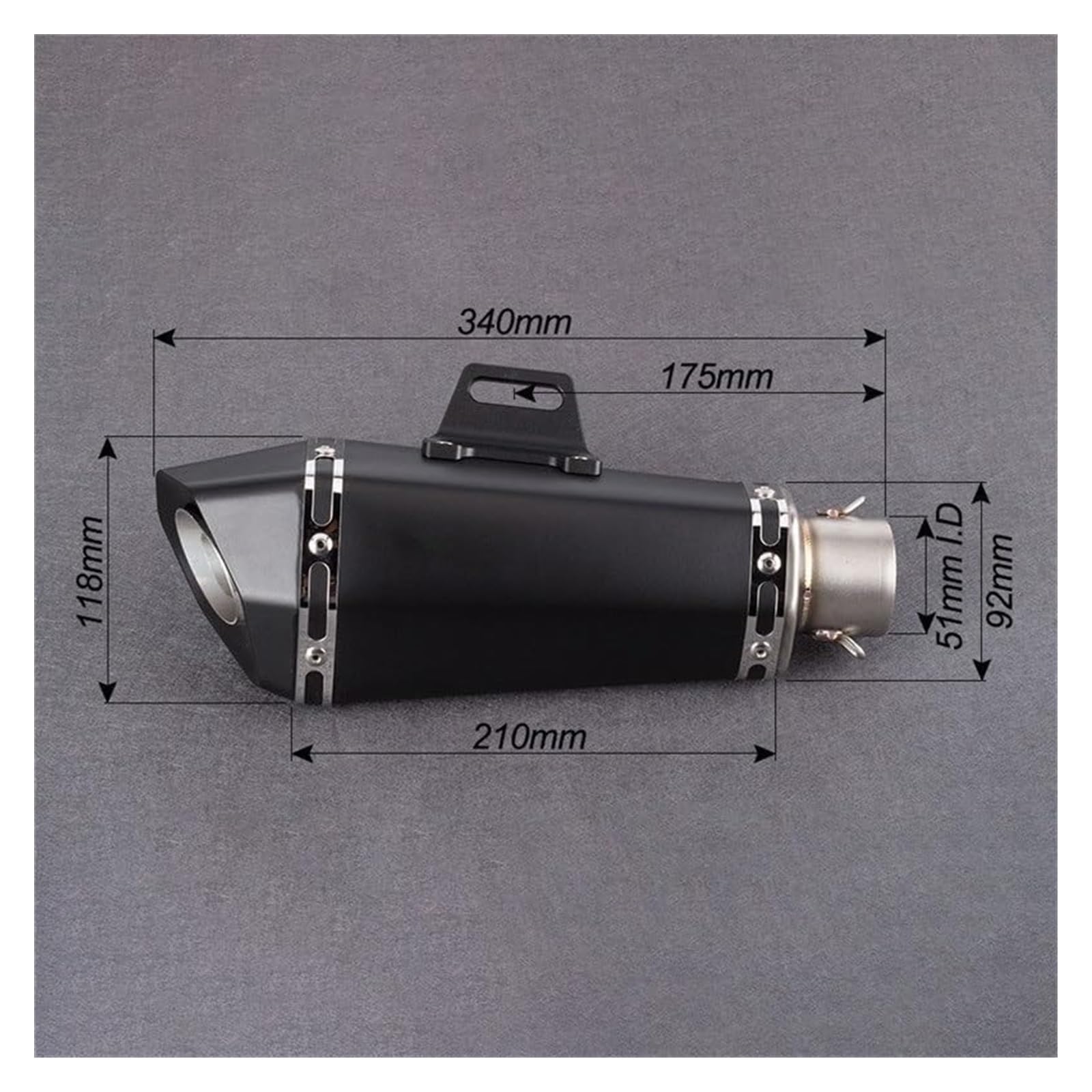 Terminali di Scarico per Moto per Y&amaha FZ1 R6 R15 Universale 51mm Silenziatore Tubo di Scarico Moto Db Killer Tubo di Scarico Moto(1)