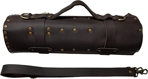 Miniatura 4 de PROFESSIONAL CHEF - Bolsa de cuchillo de chef de piel auténtica auténtica de alta calidad, 12 bolsillos, color marrón oscuro, 12 bolsillos, espacio