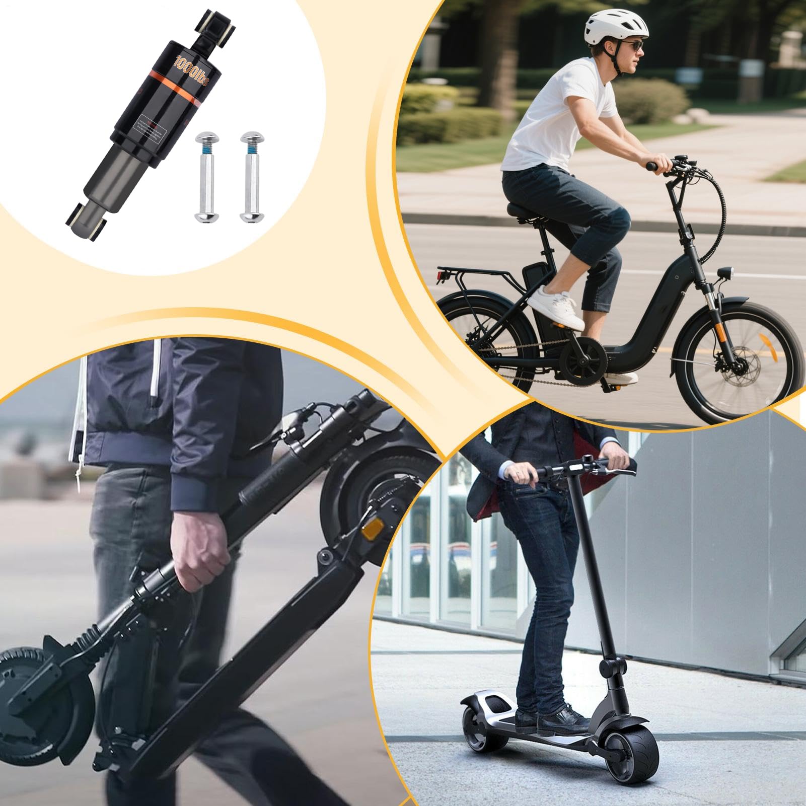 Amortyzator tylnego koła, system amortyzacji roweru górskiego, wytrzymałe sprężyny, do rowerów terenowych, rowerów wyścigowych, skuterów i motocykli