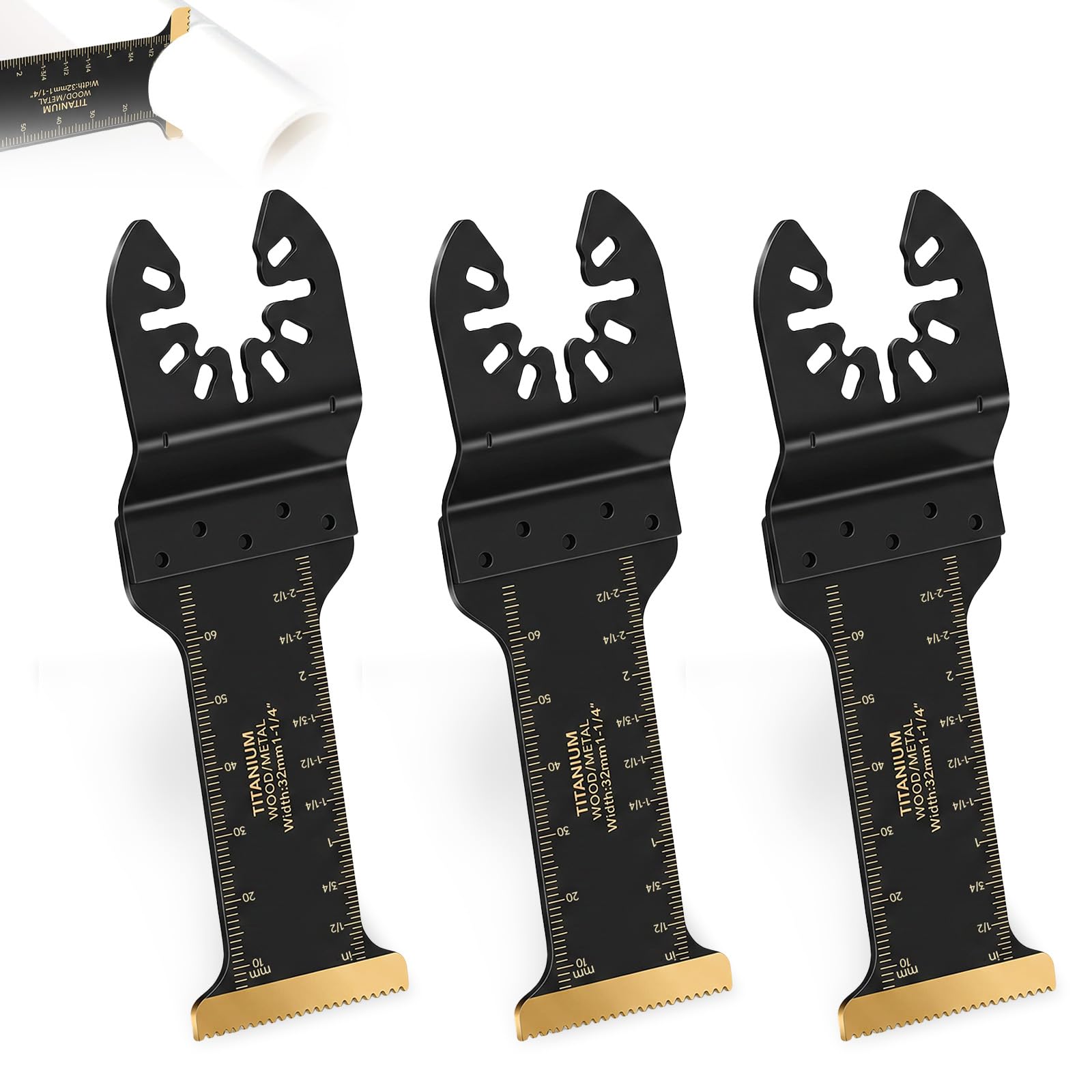 3 Pack Titanium Multi Tool Blades, 70mm Universal Multitool Blades