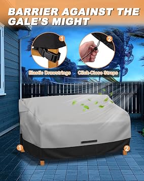 Shield Your Set With 600D Garden Furniture Covers, Keep Seating Fresh With Patio Furniture Covers Waterproof, Protect In Style Using Durable outdoor sofa cover, Size 79Wx38Dx35H