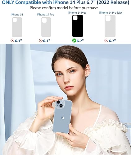 Miniatura 2 de MIODIK Funda compatible con iPhone 15 Plus con 2 protectores de pantalla + 2 protectores de lente de cámara, no amarillenta funda transparente con