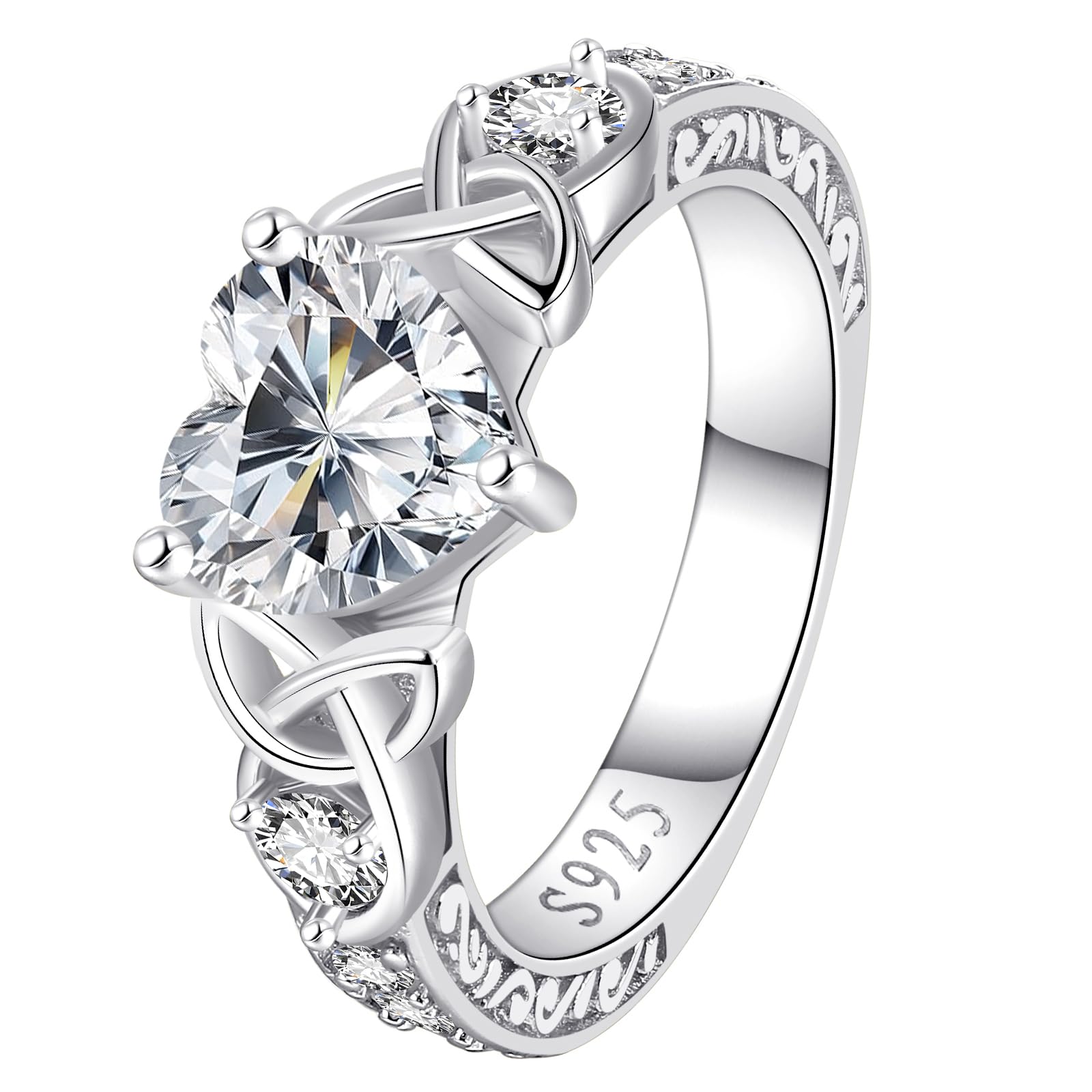 Moissanite Promise Heart Ring