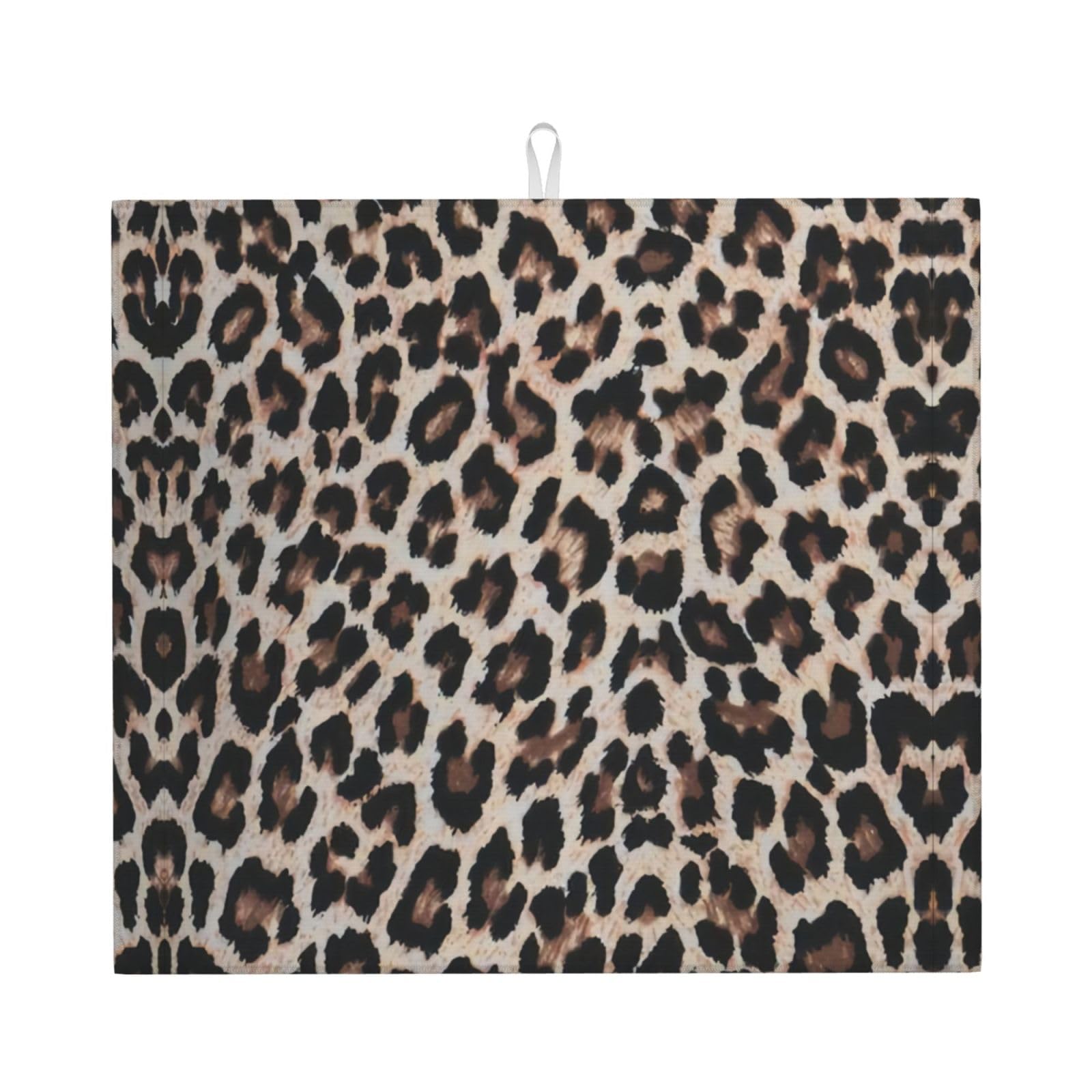 WHJSHOP Leopard Print print Prints Kitchen Drying Mat – Absorbent Dish Throw for Countertops, Quick-Dry Non-Slip Layer with Colorful Prints, Ideal Housewarming Gift