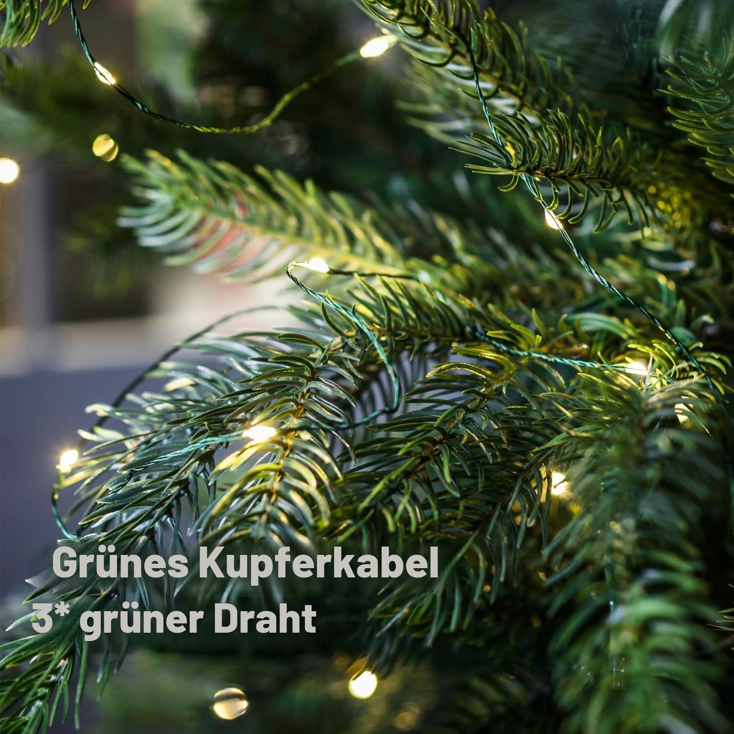 Lichterkette Außen 100M 1000 LEDs Kupferdraht Grün, Beleuchtung Led Lichter mit Stecker 8 Modi Aussen Innen Dekoration Wasserdicht für Garten,Party,Weihnachten, Bäume,Hochzeit,Urlaub Deko,Warmweiß
