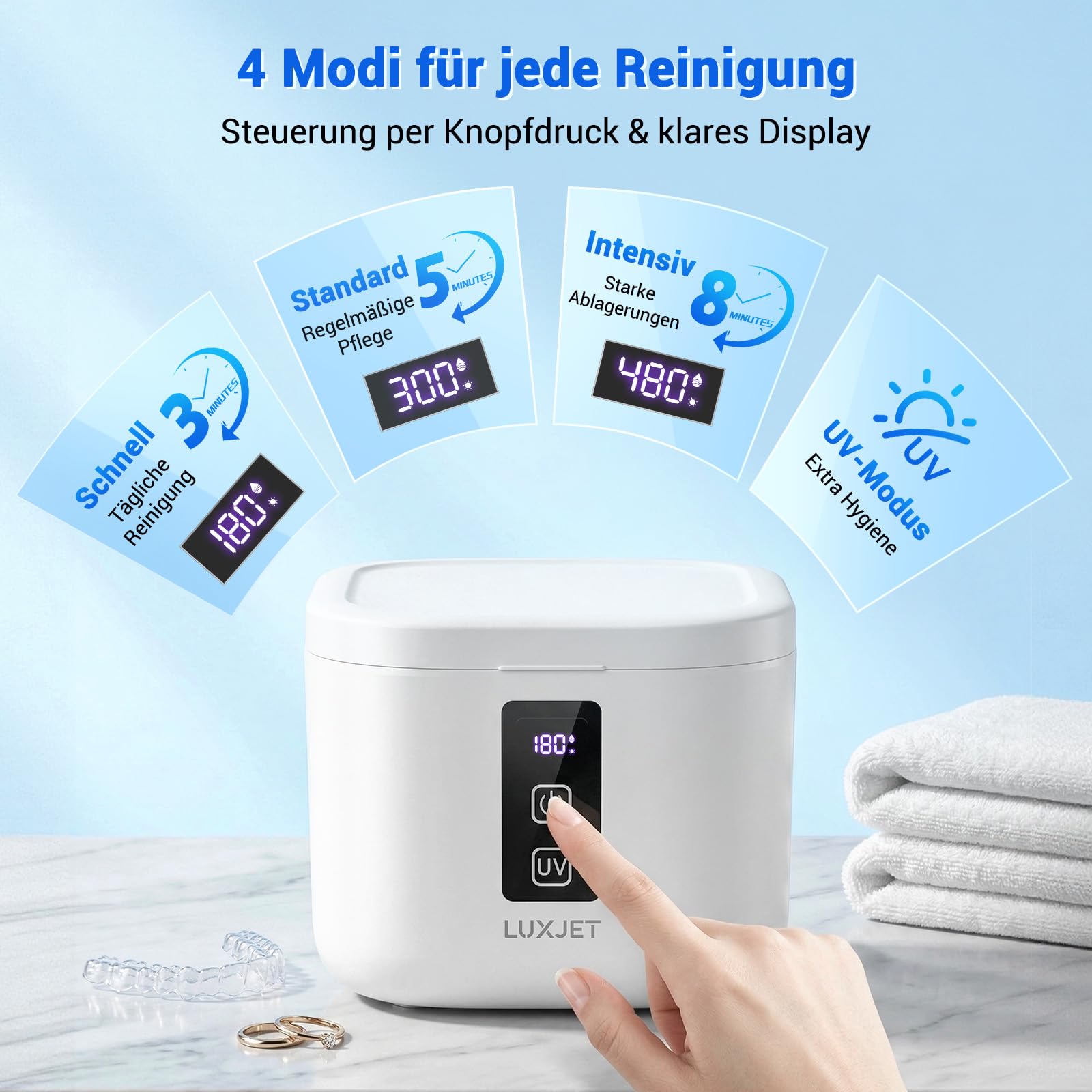 Ultraschallreinigungsgerät 48kHz UV Ultraschallreiniger 300ML Dental Pod