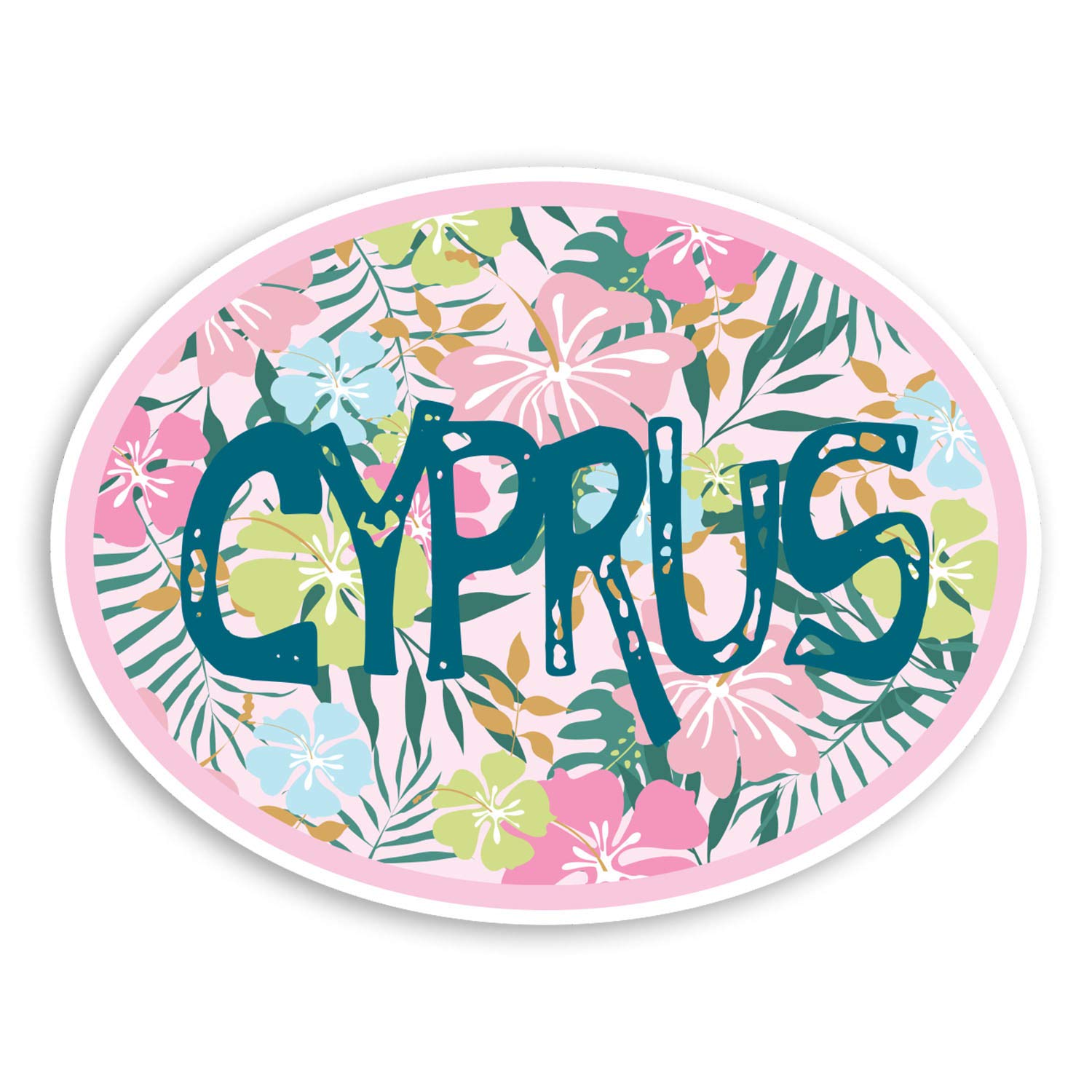 2 x 10cm Tropical Cyprus Vinyl Stickers - Travel Sticker Laptop Luggage #18260 (10cm Wide)
