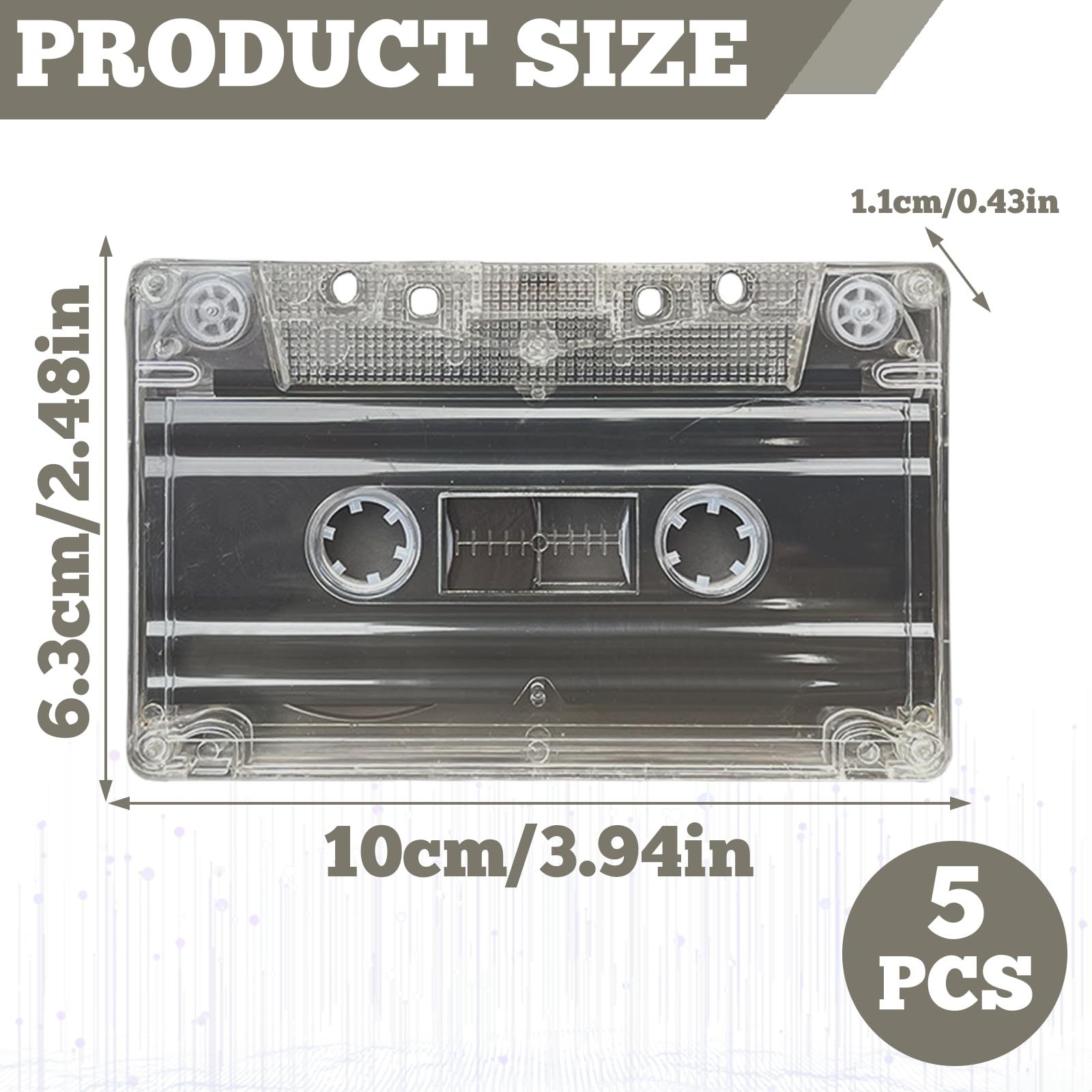 Cassette Audio Musicassette Vergini: 5 Scatola 60 Minuti Audiocassette Vergini, Cassette Audio Vuote, Trasparente in Plastica Cassette Audio per Conferenze, Seminari, Registrazione Quotidiana