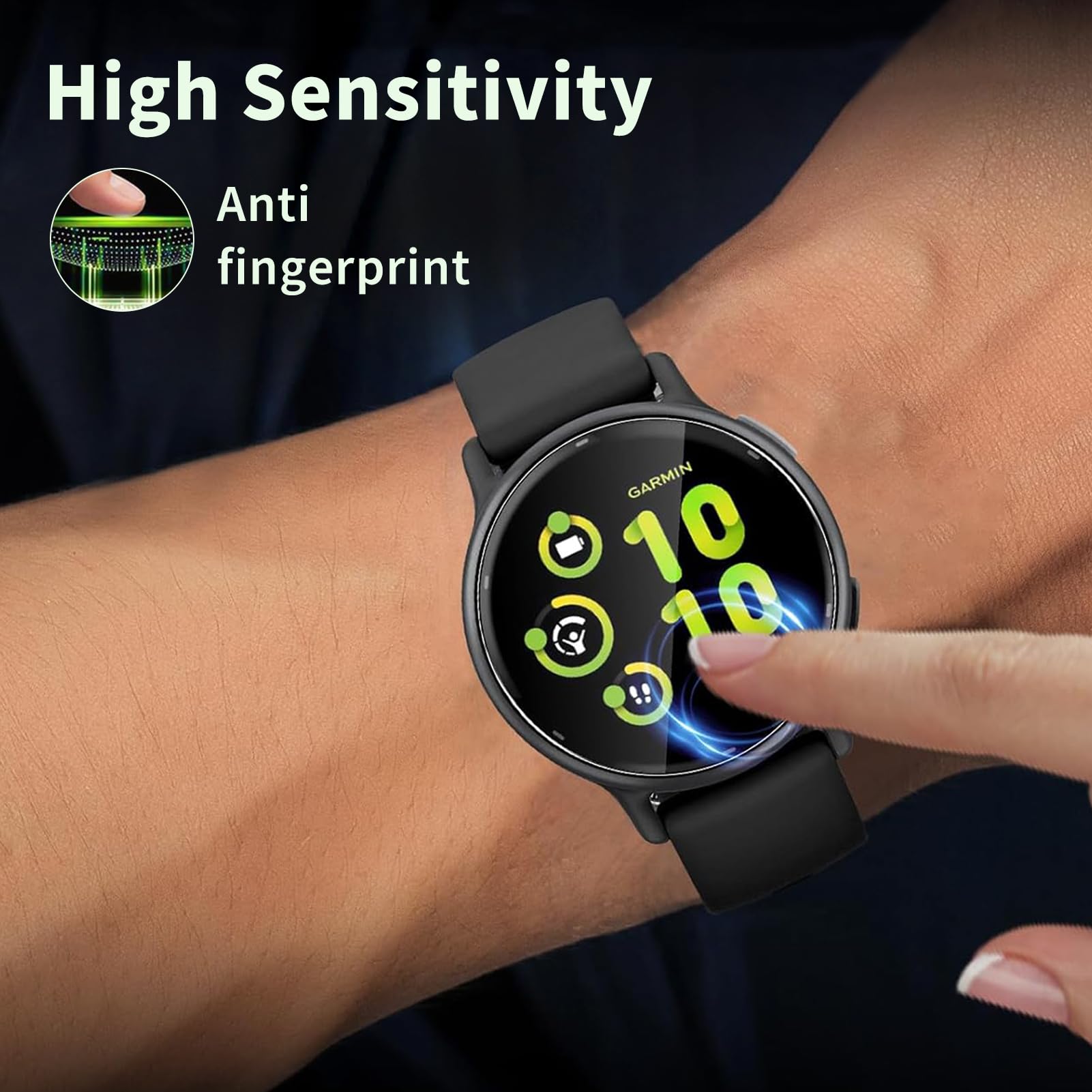 Protector Pantalla Compatible con Garmin Vivoactive 5, Película Hidrogel HD TPU Flexible, 8 Piezas
