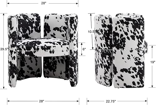 Miniatura 3 de chairus Silla de comedor moderna única de terciopelo, bonita y cómoda, tapizada, para sala de estar, dormitorio, recepción, vaca