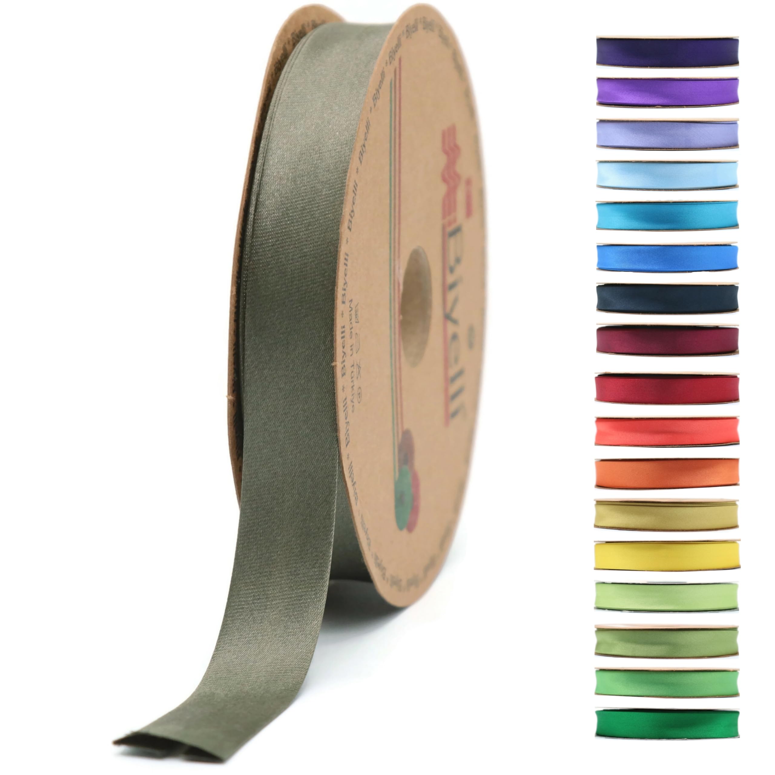 Fold Satin Bias Tape - 99+ Colors - 3/4 Inches Wide - 27 Yards - Fold Satin Binding Bias Ribbon Fabric Piping Bias Binding Tape for Sewing Clothing DIY (43. Metallic) BYS43