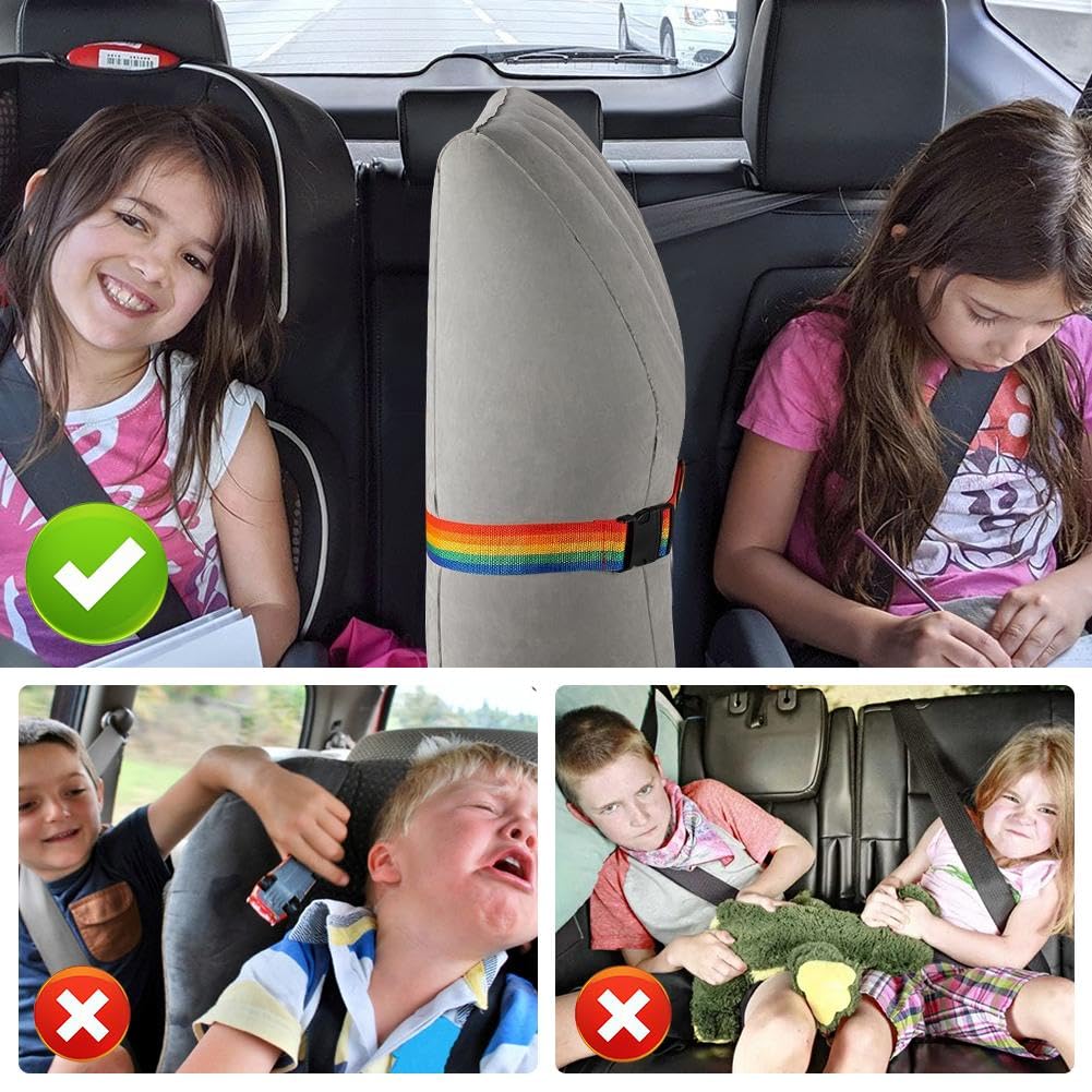 Aufblasbarer Autositz-Trenner, aufblasbares Keilkissen, Rücksitz-Trennwand für Kinder, um den Kampf zu stoppen, Autositz-Trennwand zur Reduzierung von Stress für Eltern bei langem Fahren