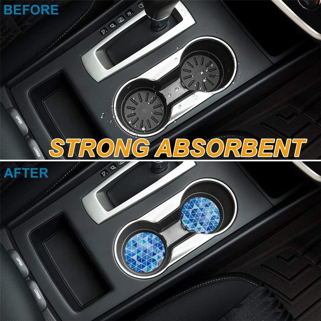 Triangle Tile Car Coasters Ceramic Water Cup Mat for Bottle Holder Coaster Round Decoration Accessories