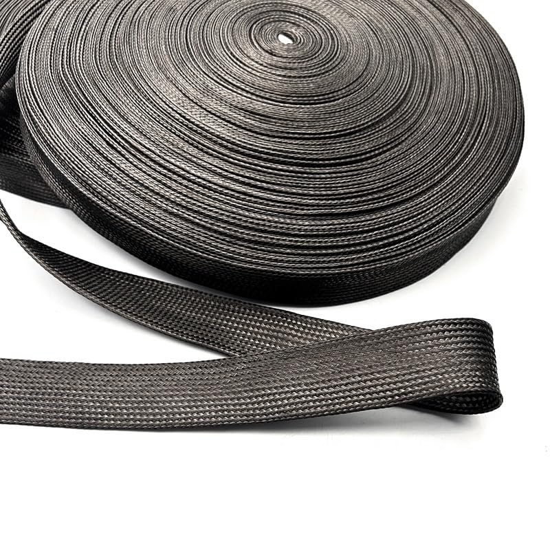 Guaina intrecciata in fibra di carbonio nera - Flessibile...(4mmx3m)