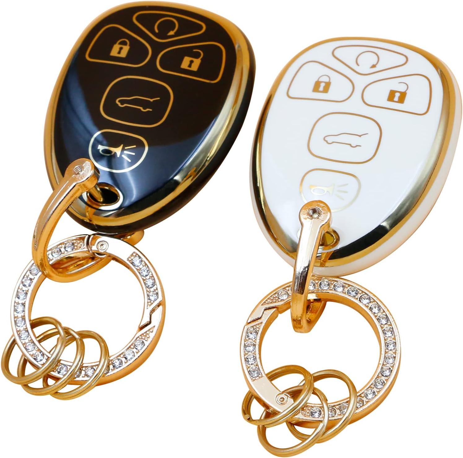 2 piezas para Chevrolet Key Fob Cover Smart Key Fob Shell con llavero ...