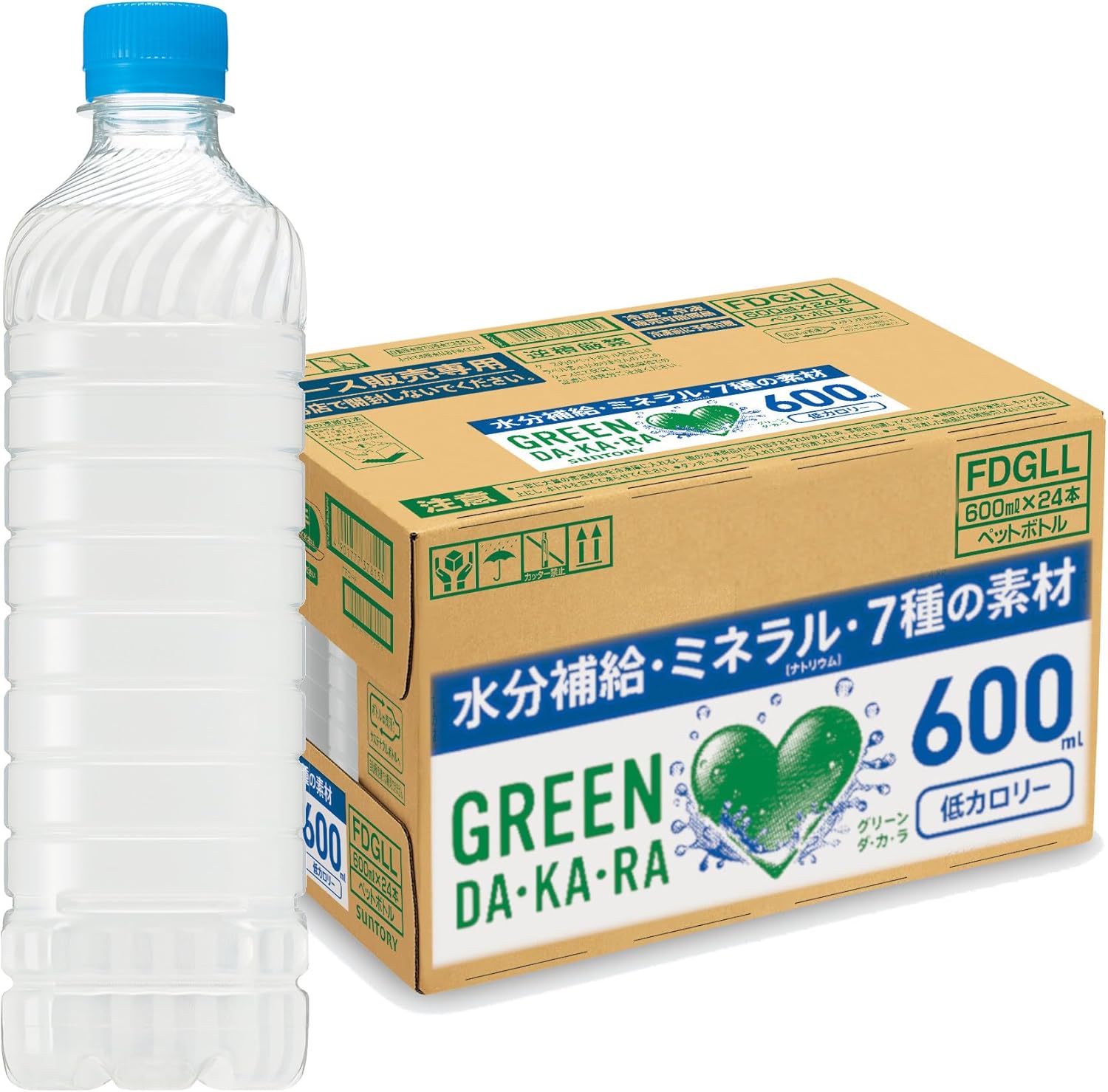 GREEN DA・KA・RA(グリーンダカラ) サントリー グリーンダカラ ラベルレス スポーツドリンク ペットボトル (冷凍兼用) (熱中症対策) 600ml ×24本 まとめ売り実施中