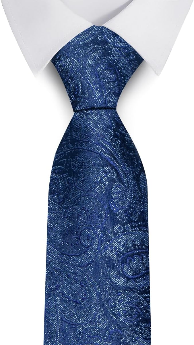 joy alice Paisley Ties for Men with Pocket Square Cufflinks Formal Man's Tie Set Woven Neckties for Business Party Wedding