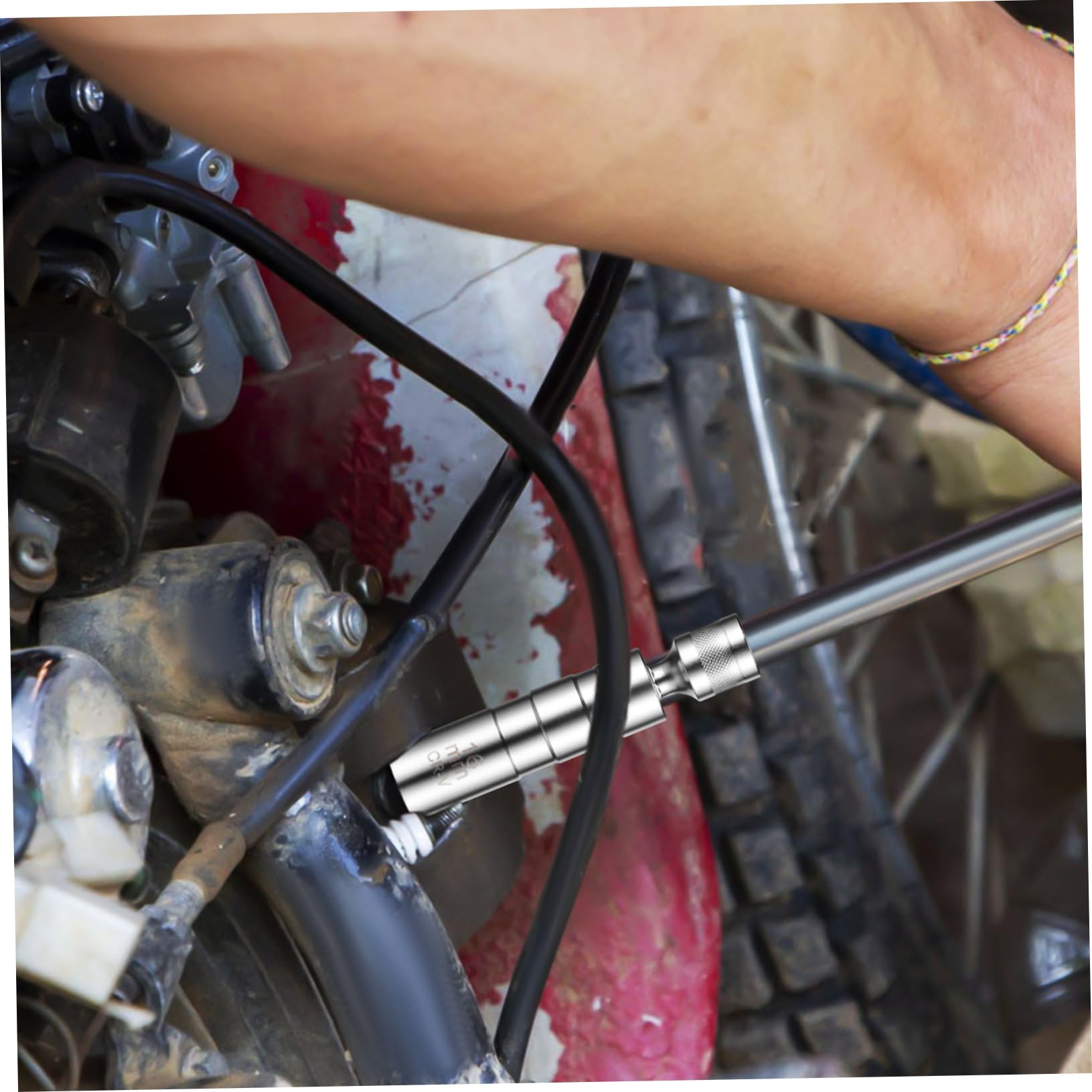 Mobestech 4piezas Llaves De Bujías Magnéticas y Herramienta De Extracción Para Automóviles y Motocicletas Para Mantenimiento y Reparación